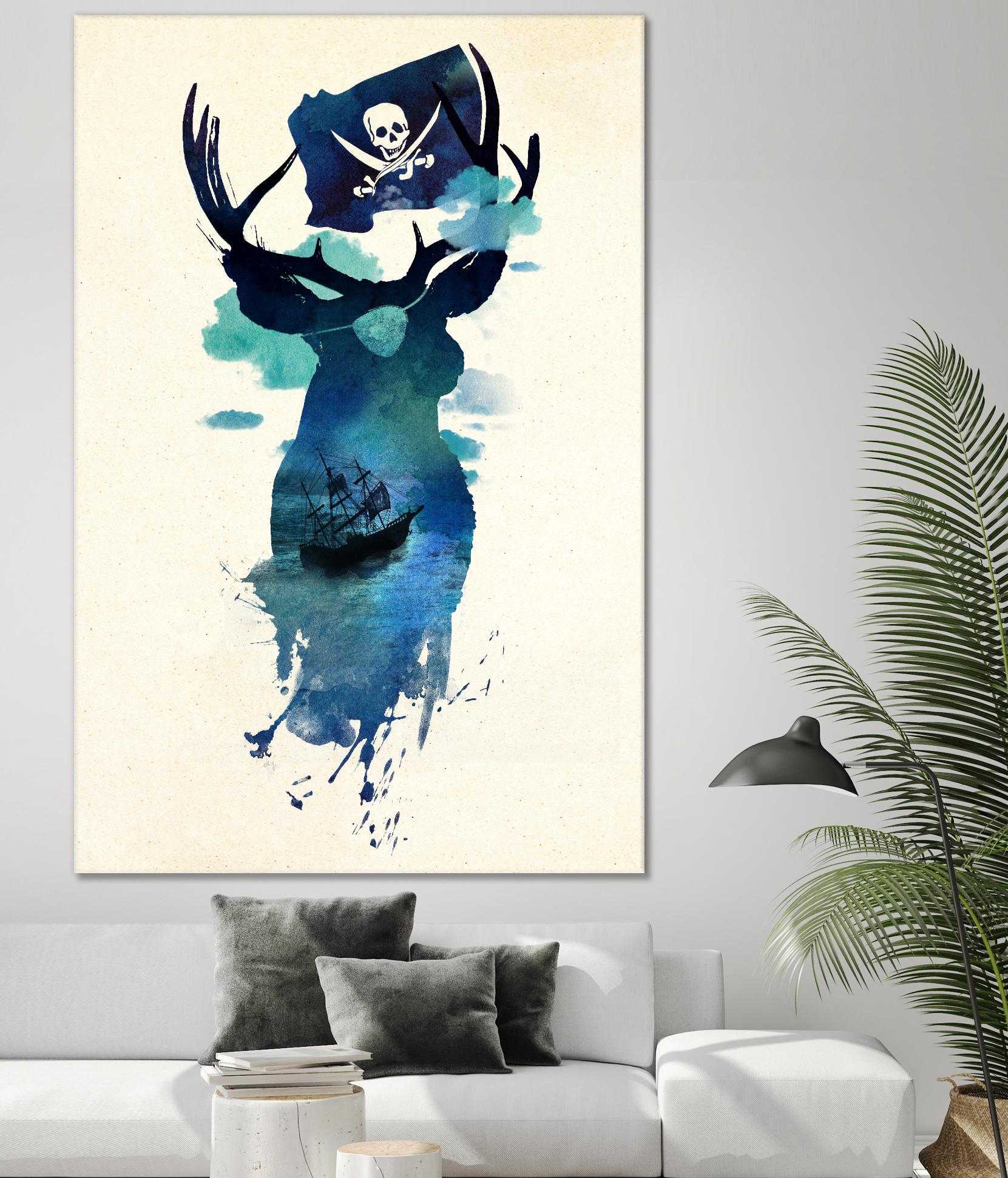 Captain Hook by Robert Farkas on GIANT ART - beige city scene