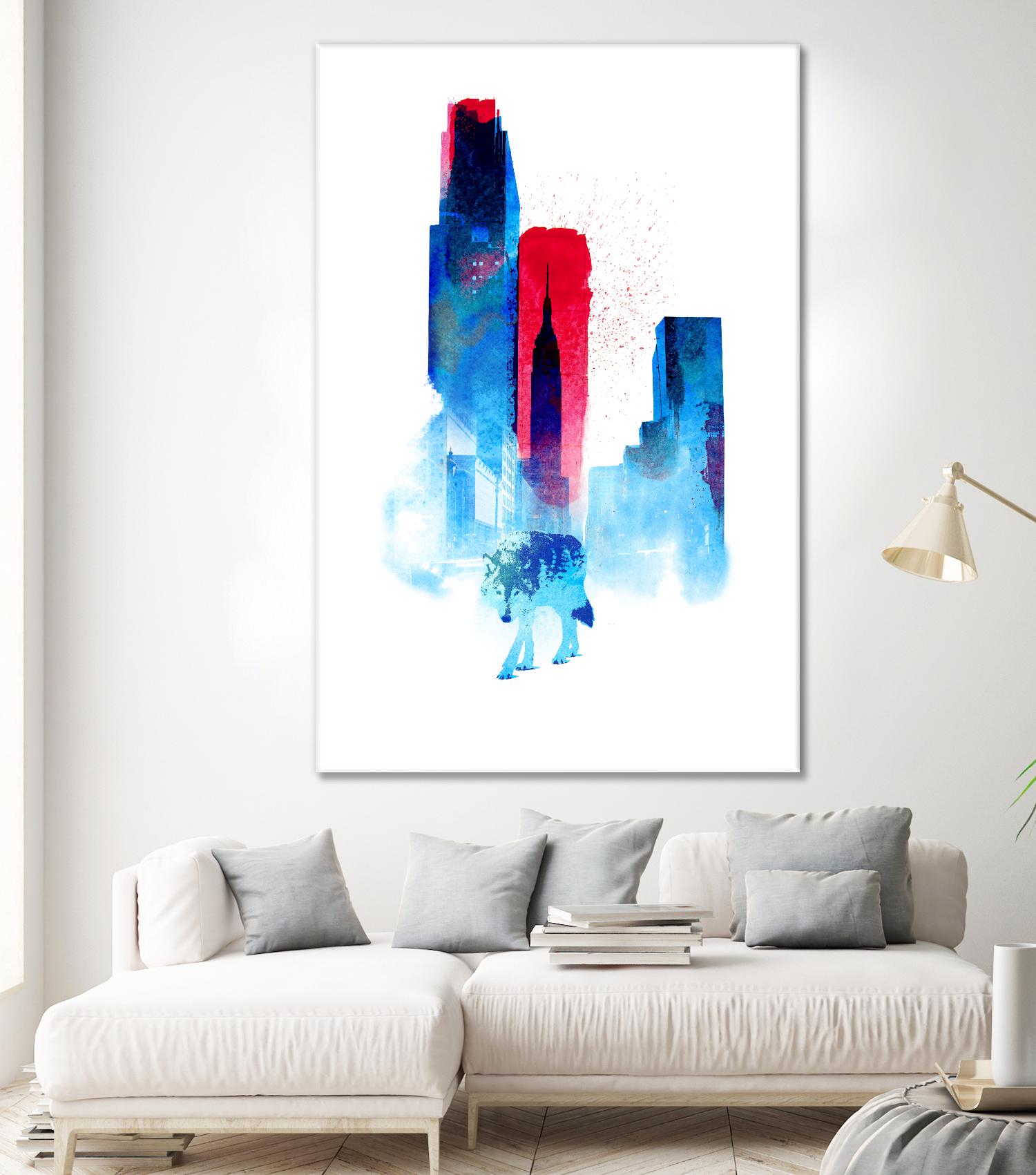 The Wolf of the City by Robert Farkas on GIANT ART - pink men and women