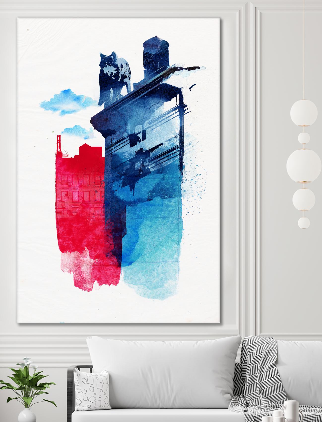 This is my Town by Robert Farkas on GIANT ART - pink city scene