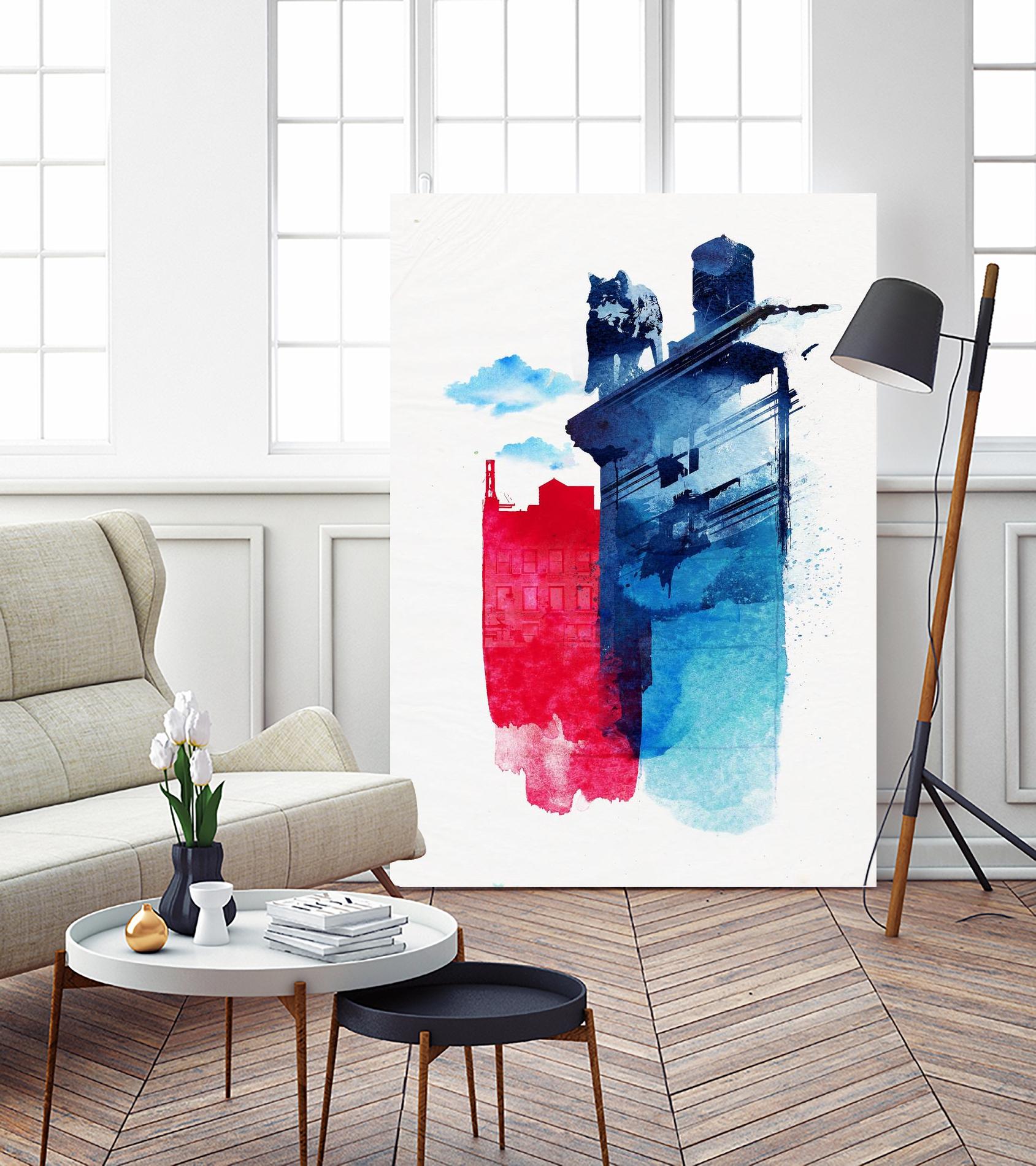 This is my Town by Robert Farkas on GIANT ART - pink city scene