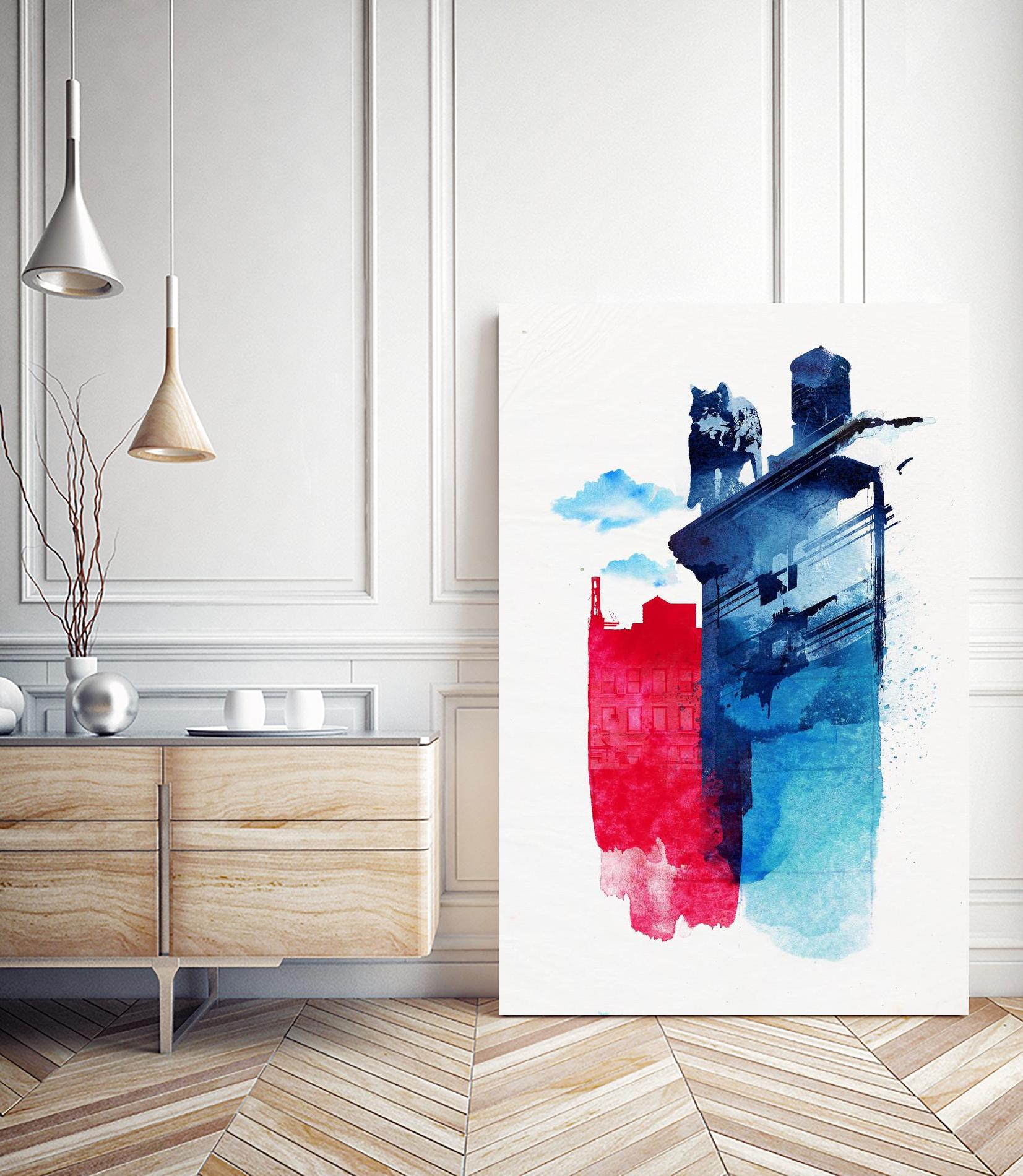 This is my Town by Robert Farkas on GIANT ART - pink city scene