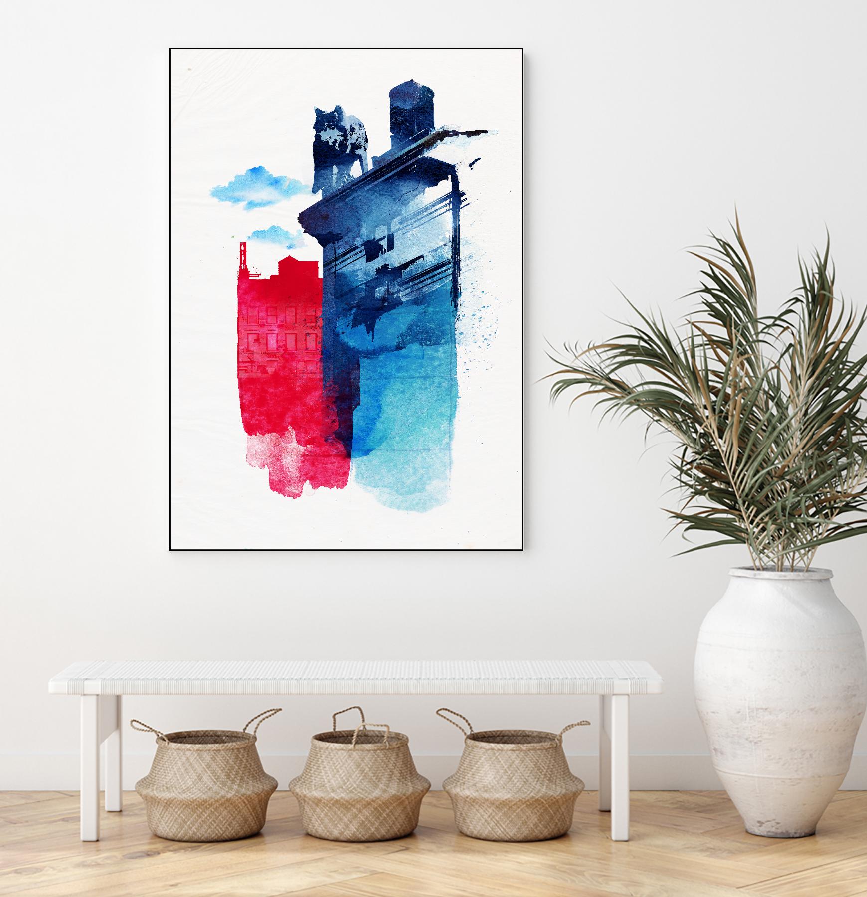 This is my Town by Robert Farkas on GIANT ART - pink city scene