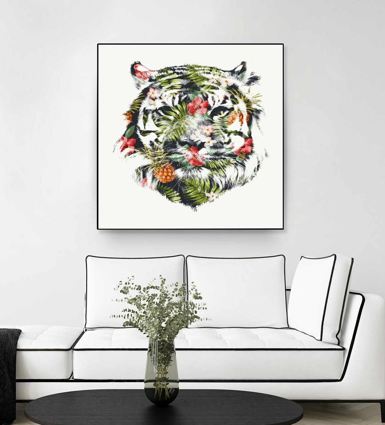 Tropical Tiger by Robert Farkas on GIANT ART - green animals