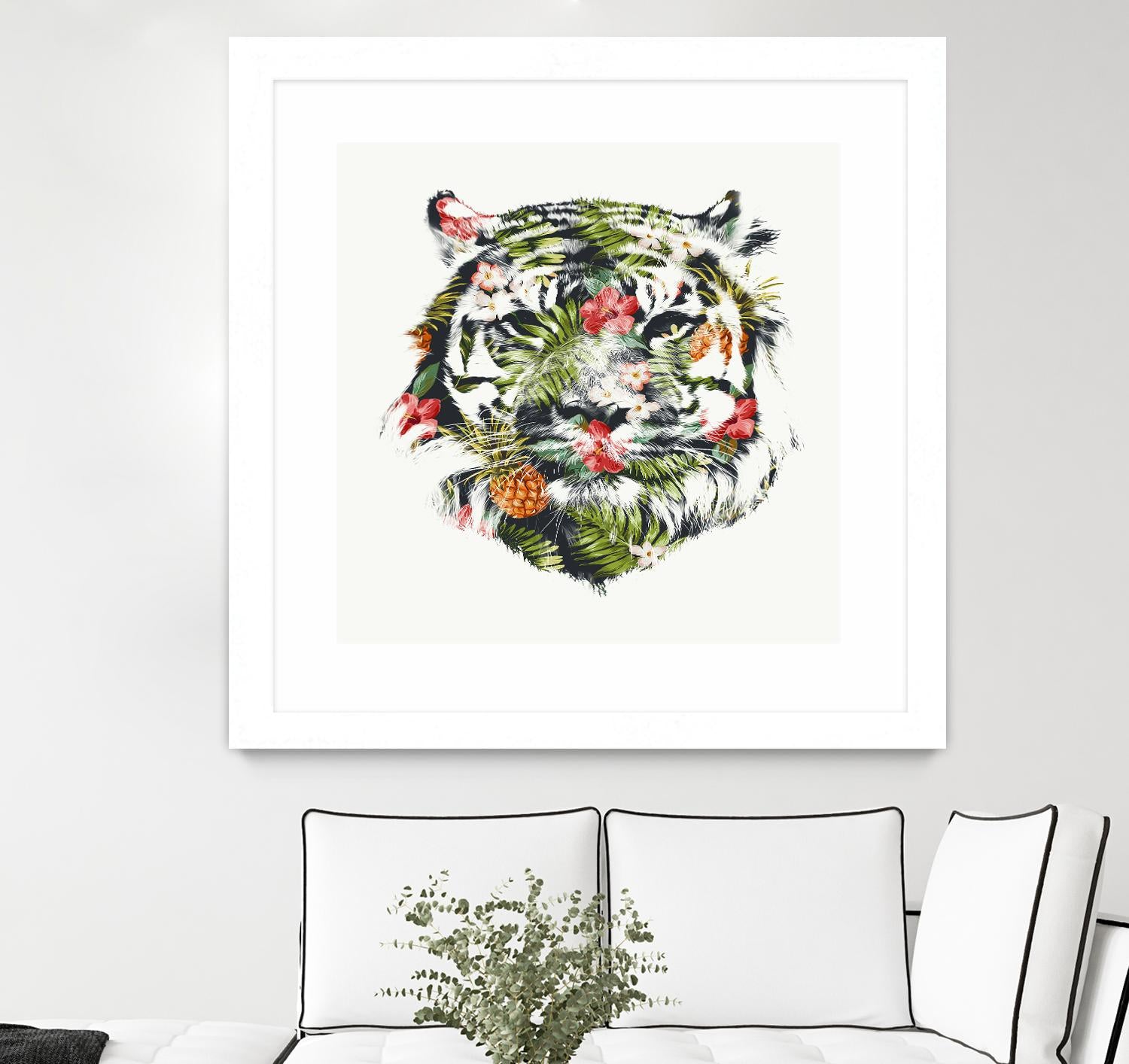 Tropical Tiger by Robert Farkas on GIANT ART - green animals