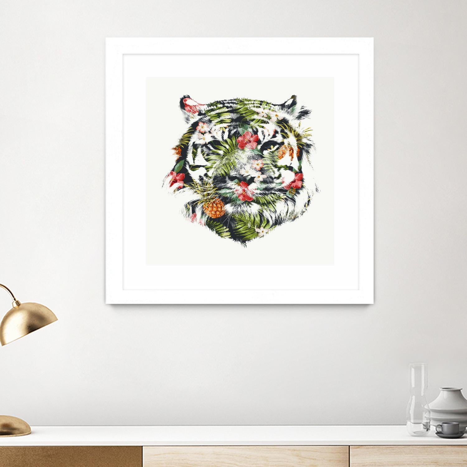 Tropical Tiger by Robert Farkas on GIANT ART - green animals