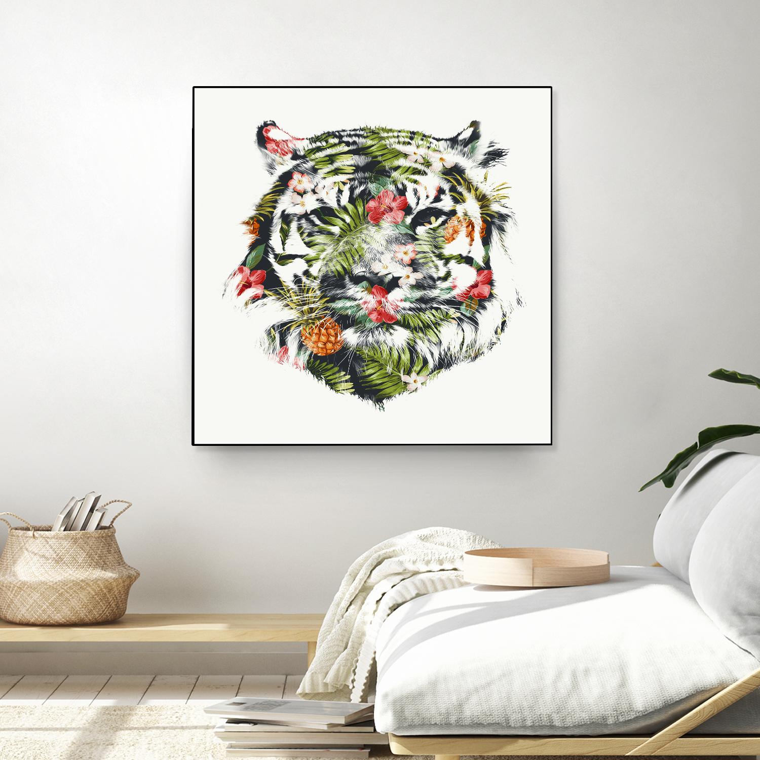 Tropical Tiger by Robert Farkas on GIANT ART - green animals