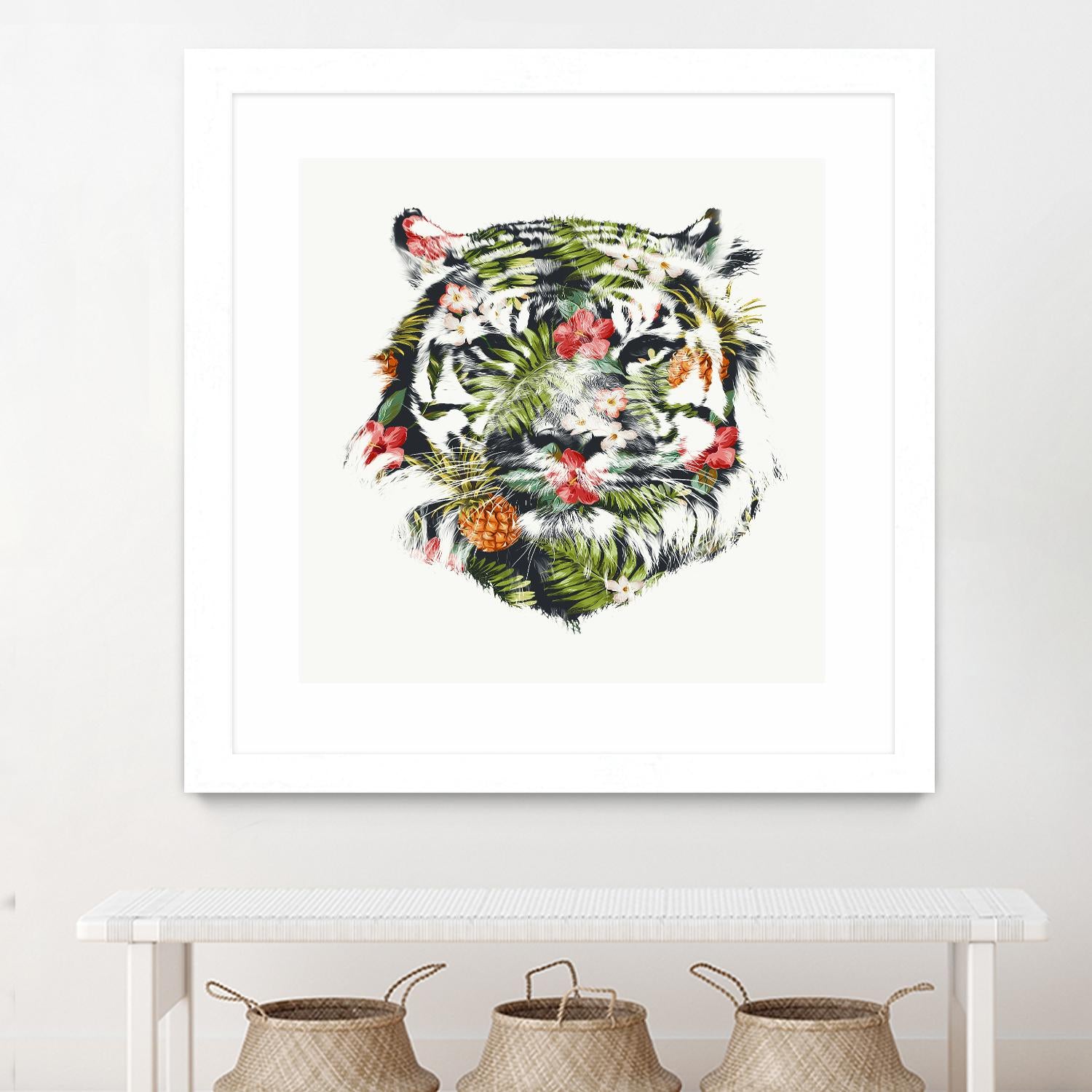 Tropical Tiger by Robert Farkas on GIANT ART - green animals