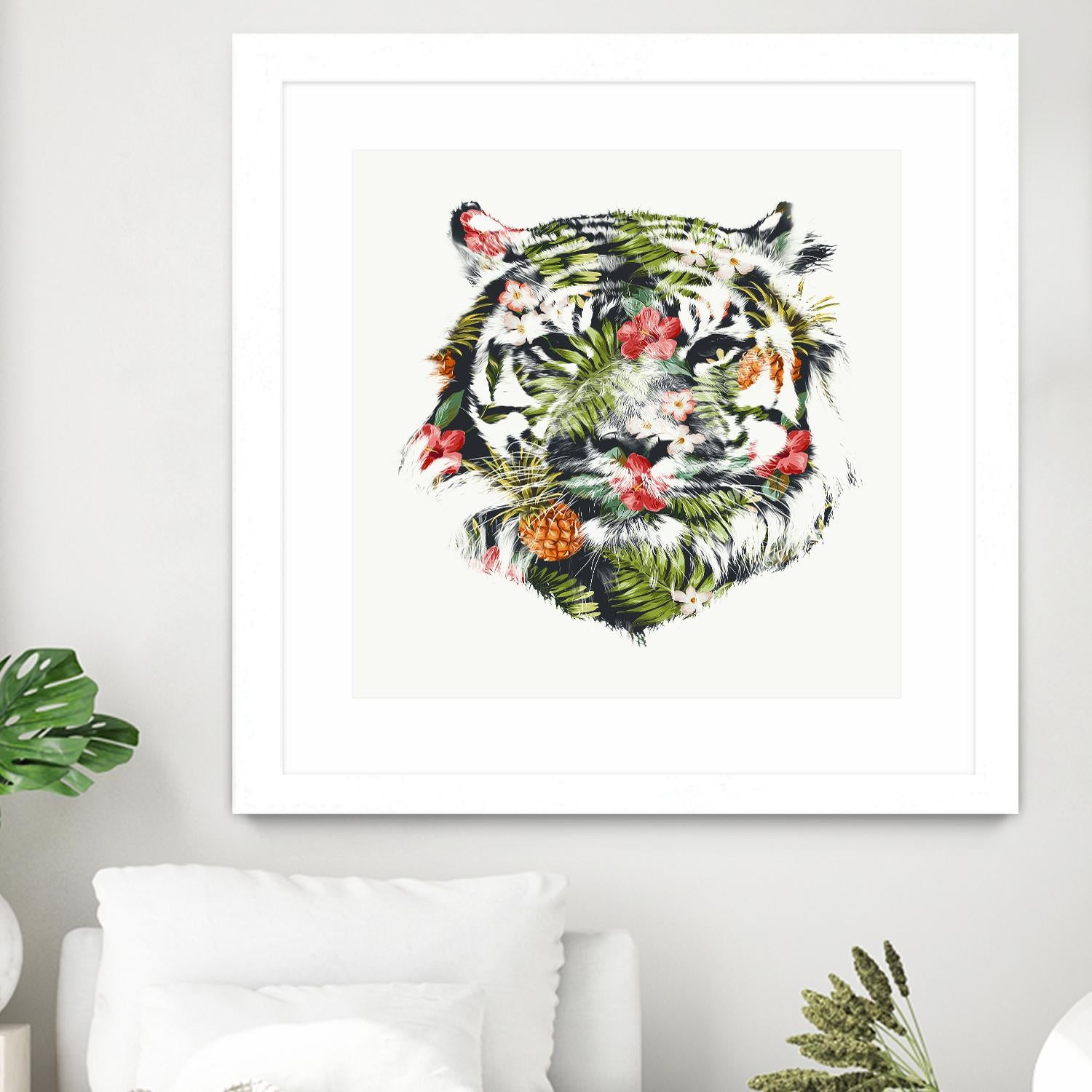 Tropical Tiger by Robert Farkas on GIANT ART - green animals