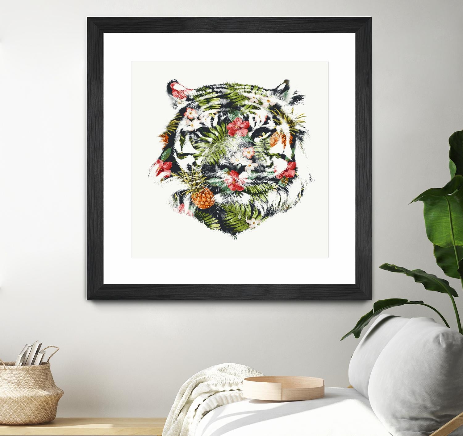 Tropical Tiger by Robert Farkas on GIANT ART - green animals