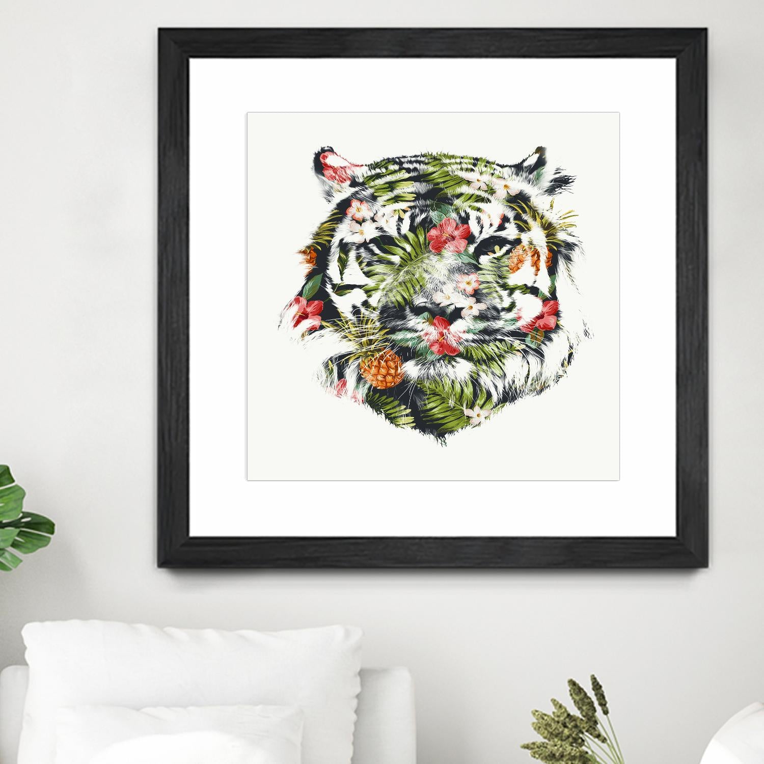 Tropical Tiger by Robert Farkas on GIANT ART - green animals