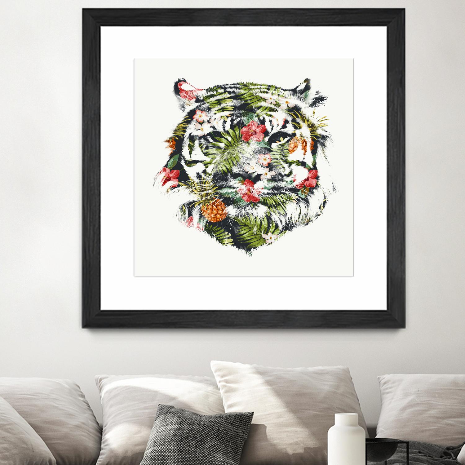 Tropical Tiger by Robert Farkas on GIANT ART - green animals