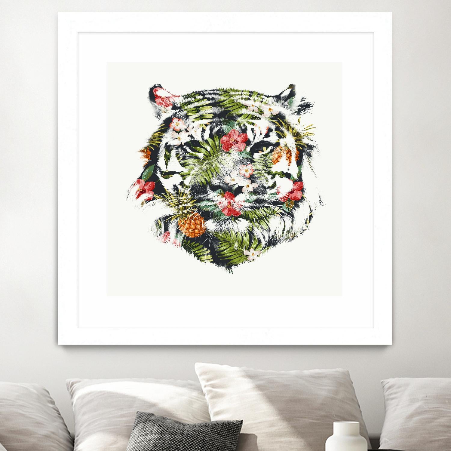 Tropical Tiger by Robert Farkas on GIANT ART - green animals