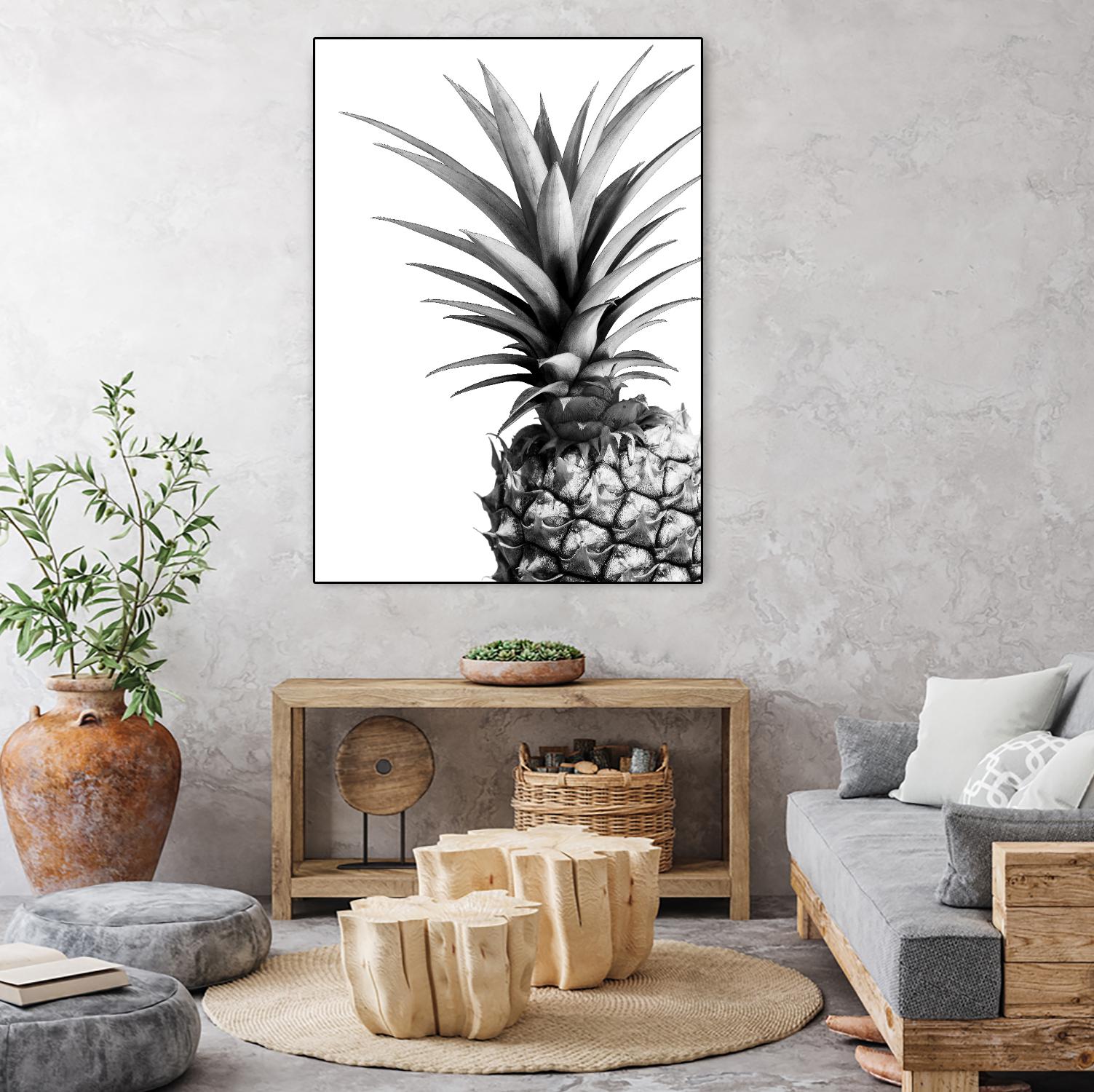 Pineapple (BW) by Lexie Greer on GIANT ART - multicolor photography; cuisine; floral/still life