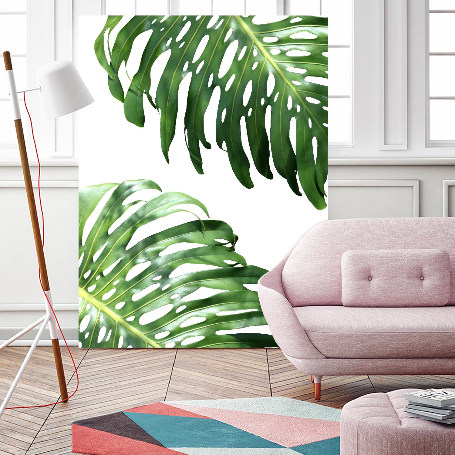 Double Philodendron (color) by Lexie Greer on GIANT ART - green botanical leaves