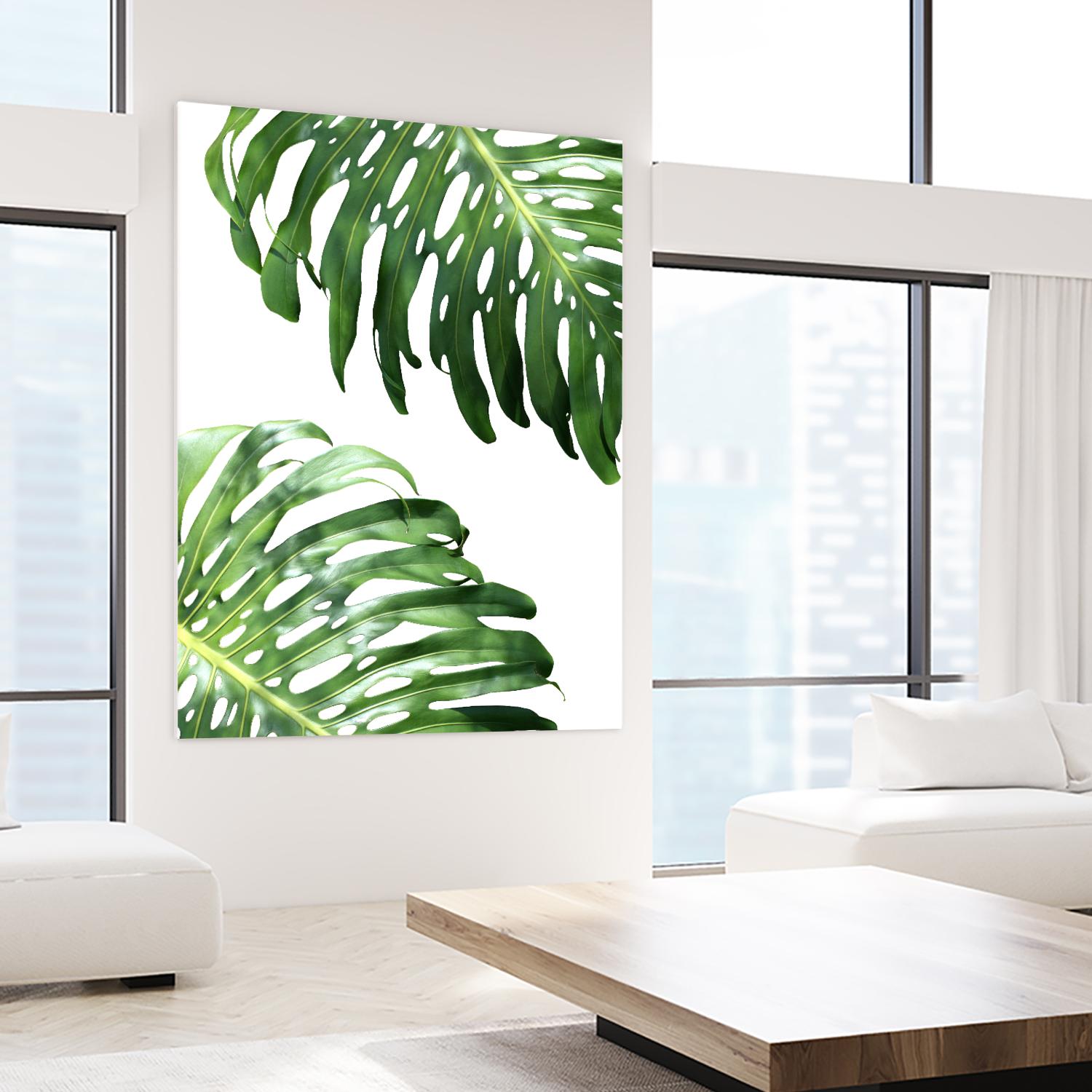 Double Philodendron (color) by Lexie Greer on GIANT ART - green botanical leaves