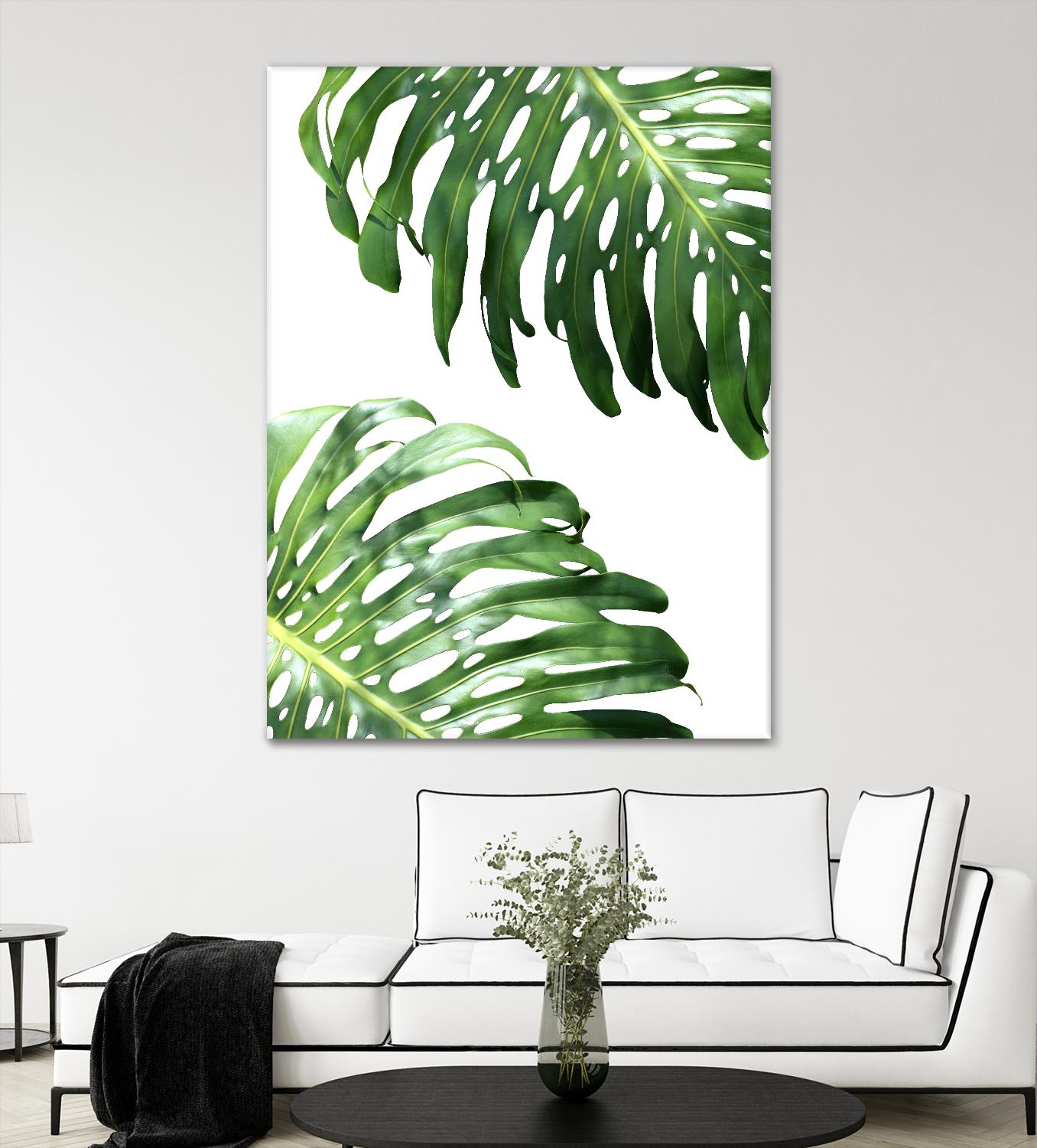 Double Philodendron (color) by Lexie Greer on GIANT ART - green botanical leaves