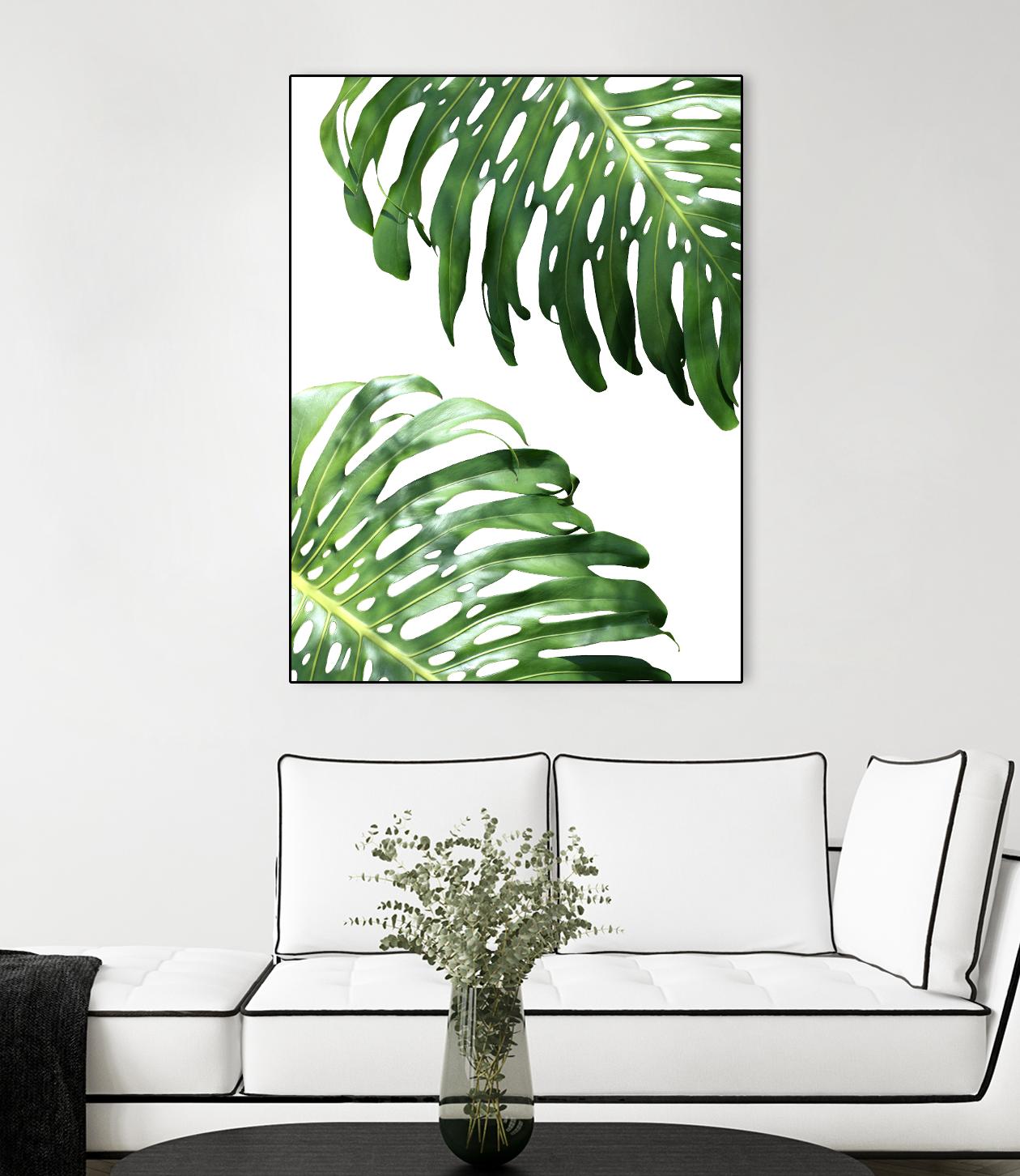 Double Philodendron (color) by Lexie Greer on GIANT ART - green botanical leaves