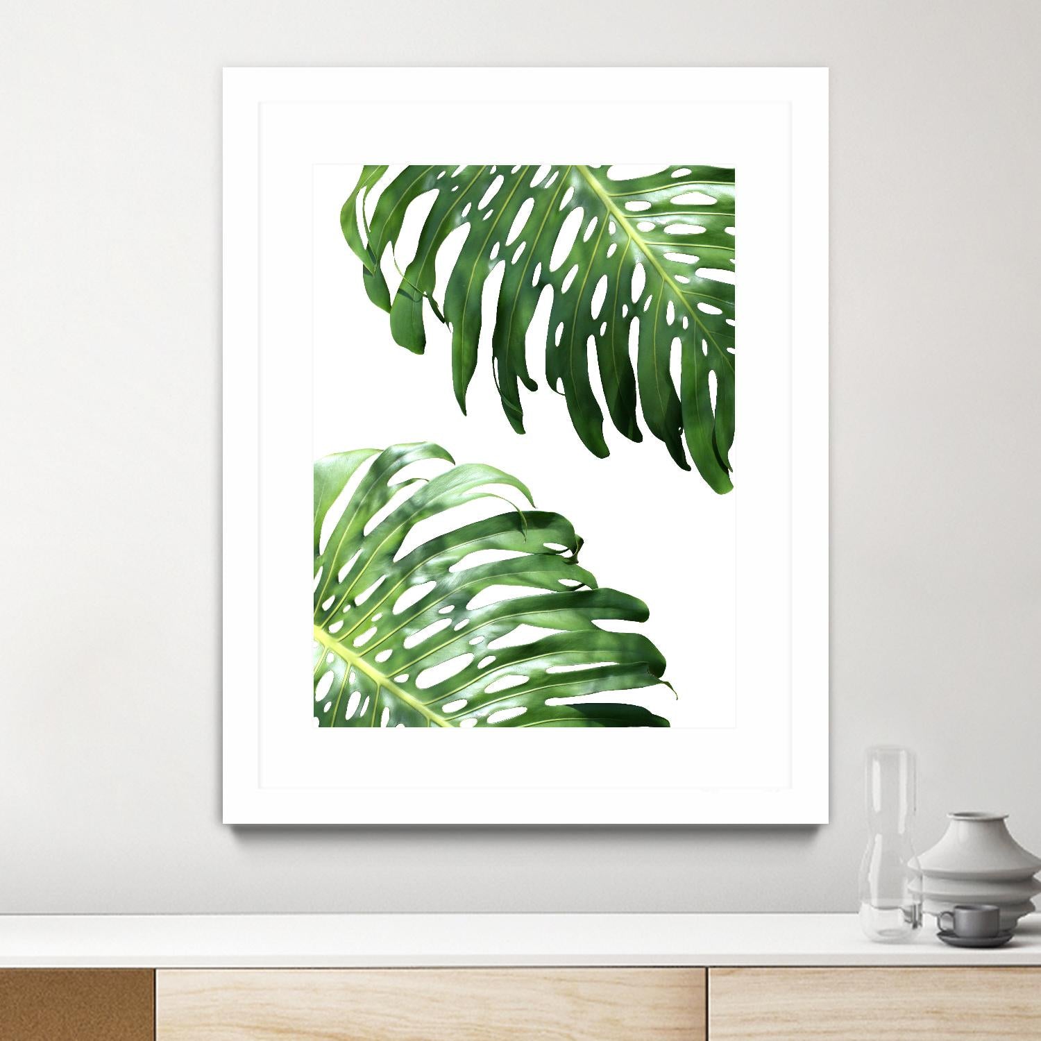 Double Philodendron (color) by Lexie Greer on GIANT ART - green botanical leaves
