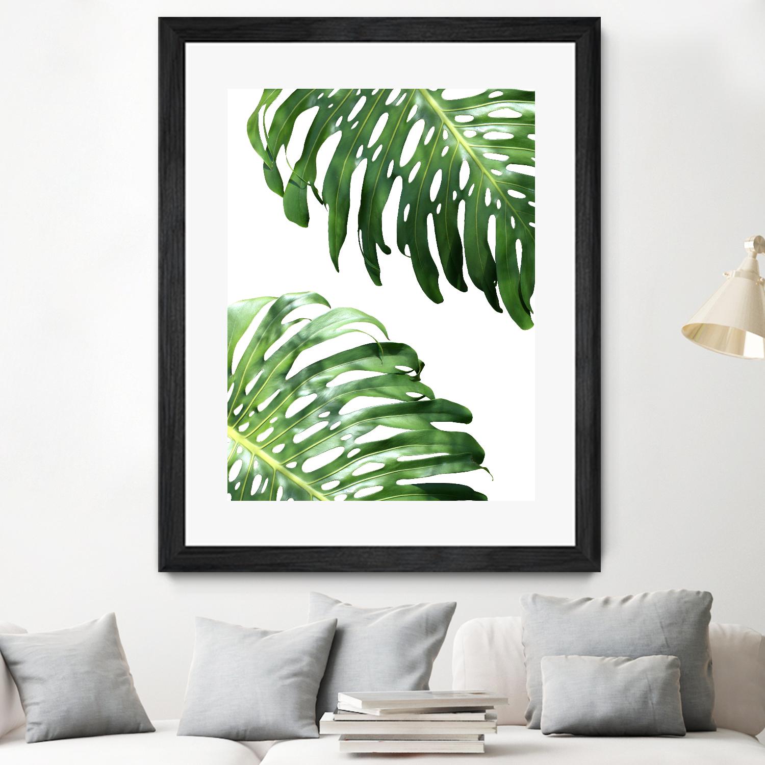 Double Philodendron (color) by Lexie Greer on GIANT ART - green botanical leaves