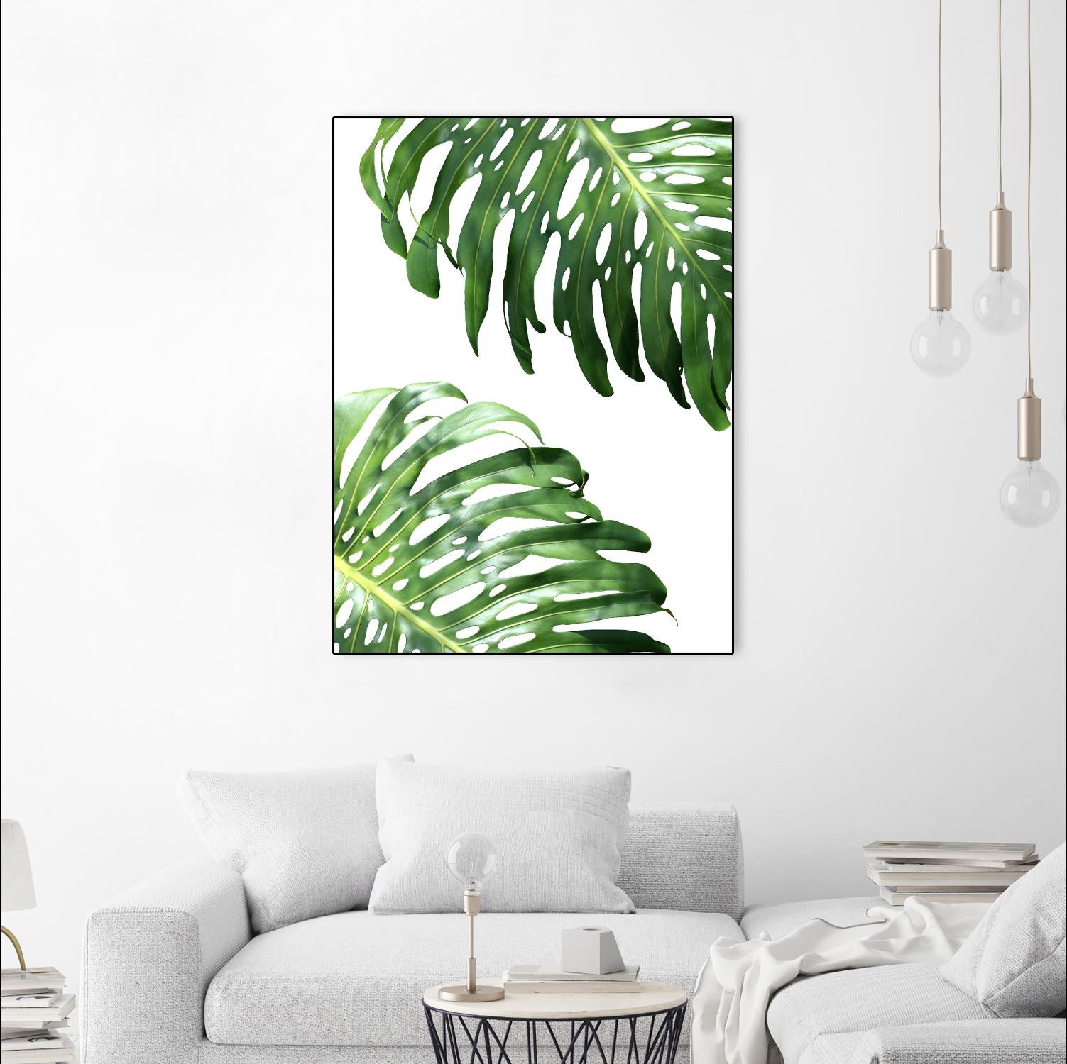 Double Philodendron (color) by Lexie Greer on GIANT ART - green botanical leaves