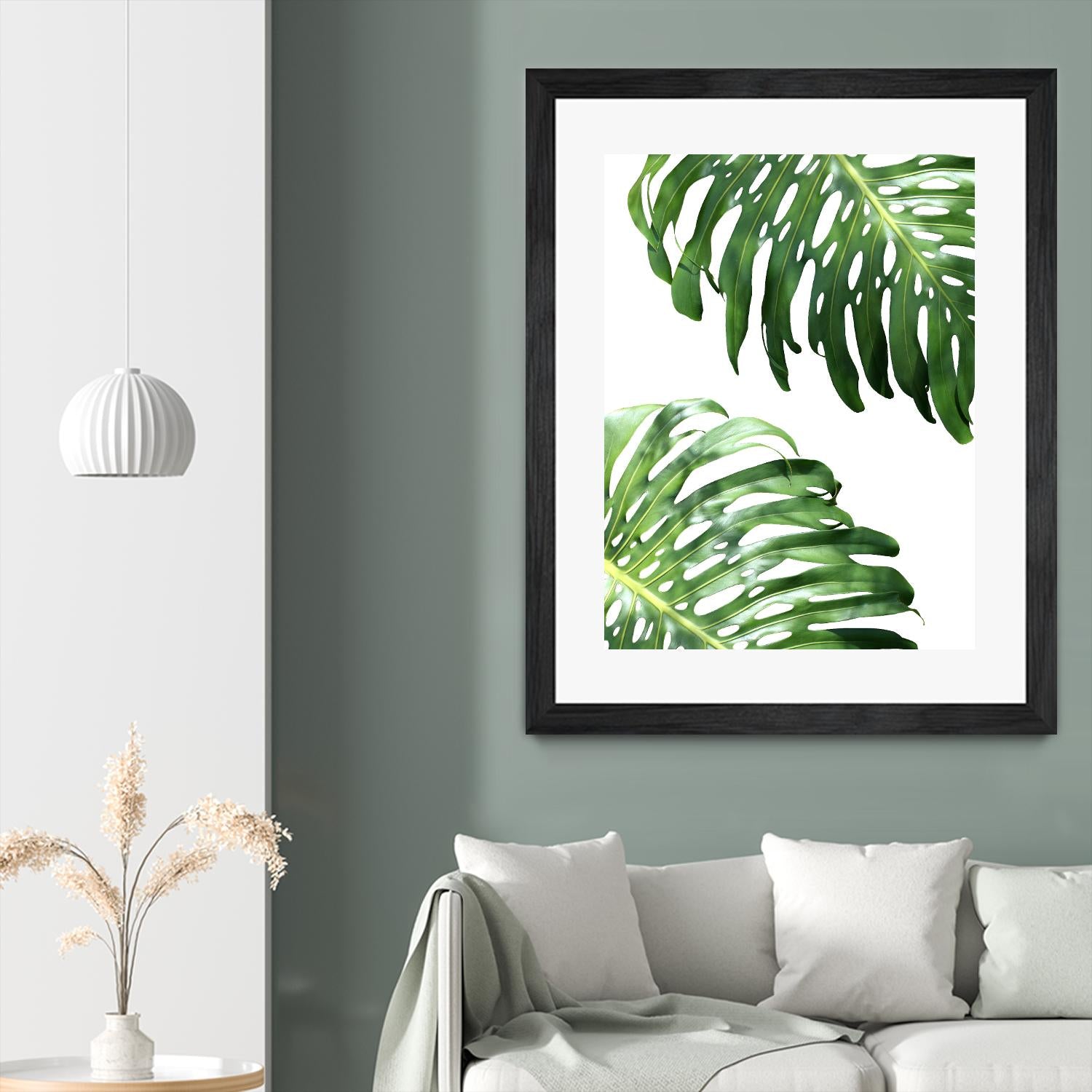 Double Philodendron (color) by Lexie Greer on GIANT ART - green botanical leaves