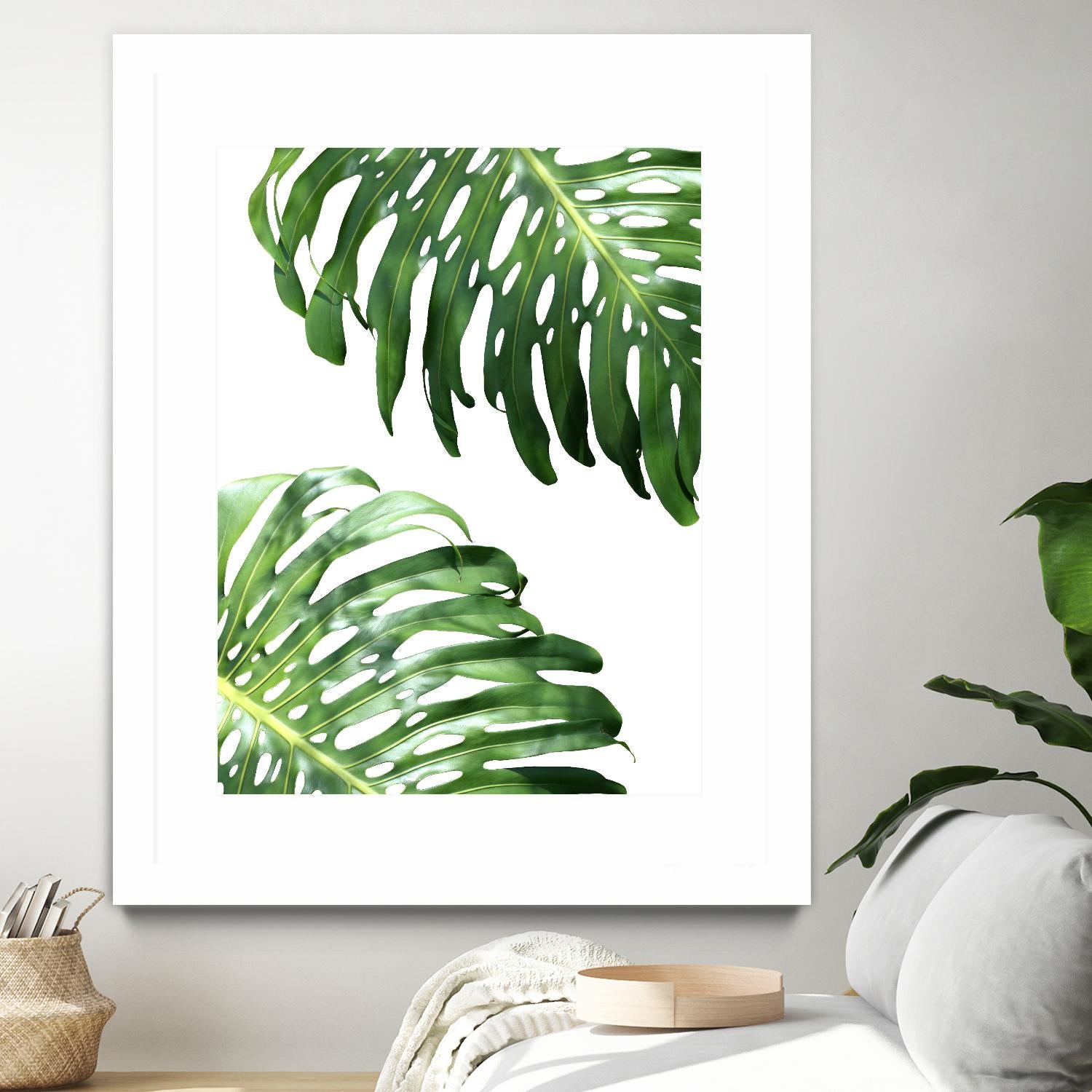 Double Philodendron (color) by Lexie Greer on GIANT ART - green botanical leaves