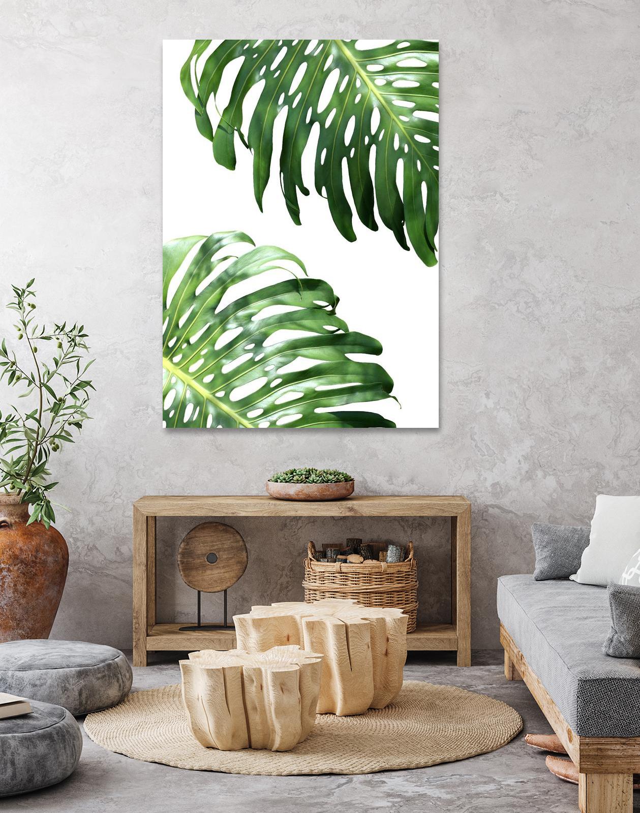 Double Philodendron (color) by Lexie Greer on GIANT ART - green botanical leaves
