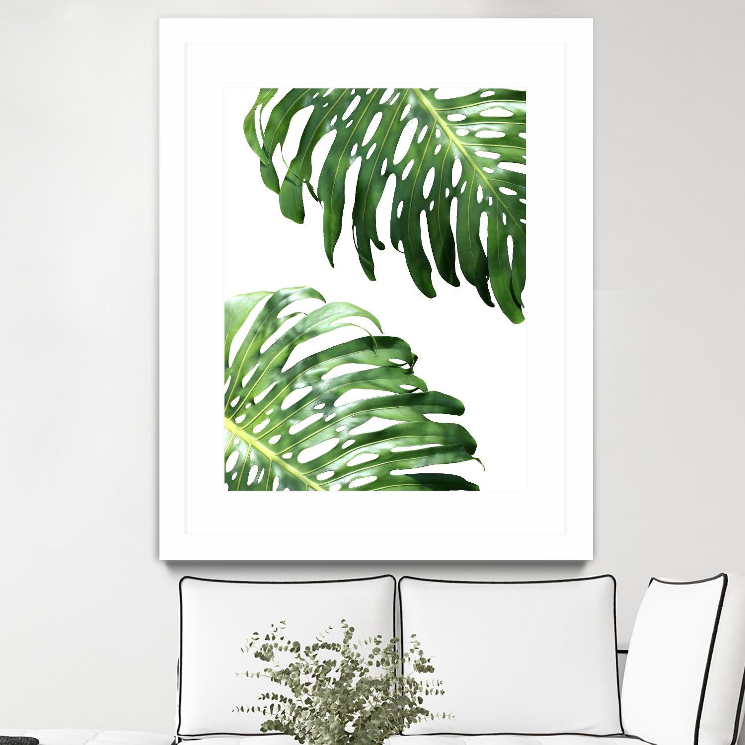 Double Philodendron (color) by Lexie Greer on GIANT ART - green botanical leaves