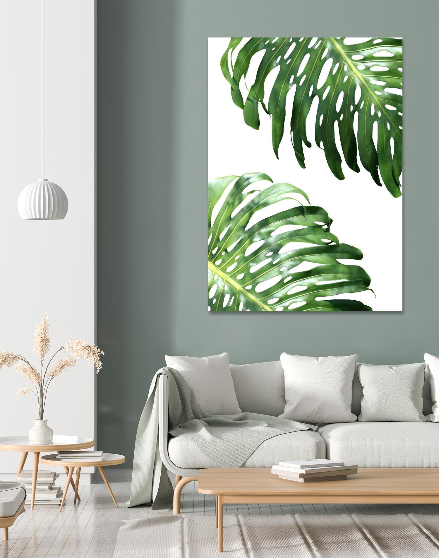 Double Philodendron (color) by Lexie Greer on GIANT ART - green botanical leaves