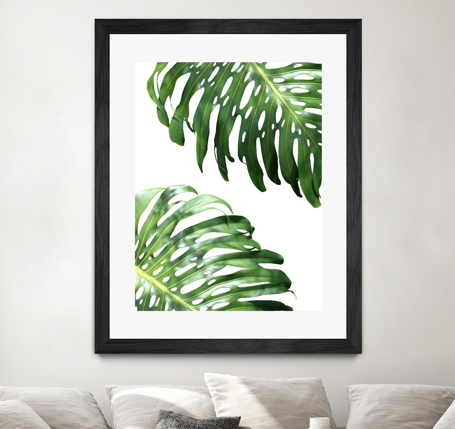 Double Philodendron (color) by Lexie Greer on GIANT ART - green botanical leaves