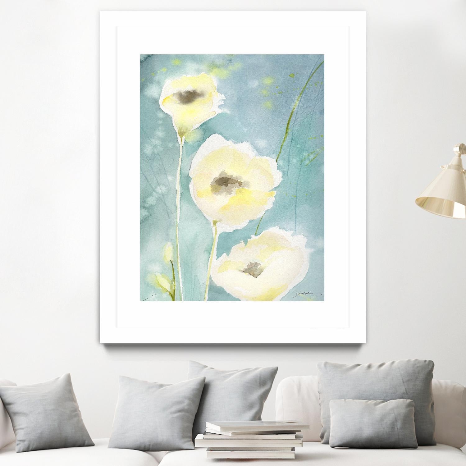 Teal Tones by Sheila Golden on GIANT ART - multicolor contemporary; floral/still life