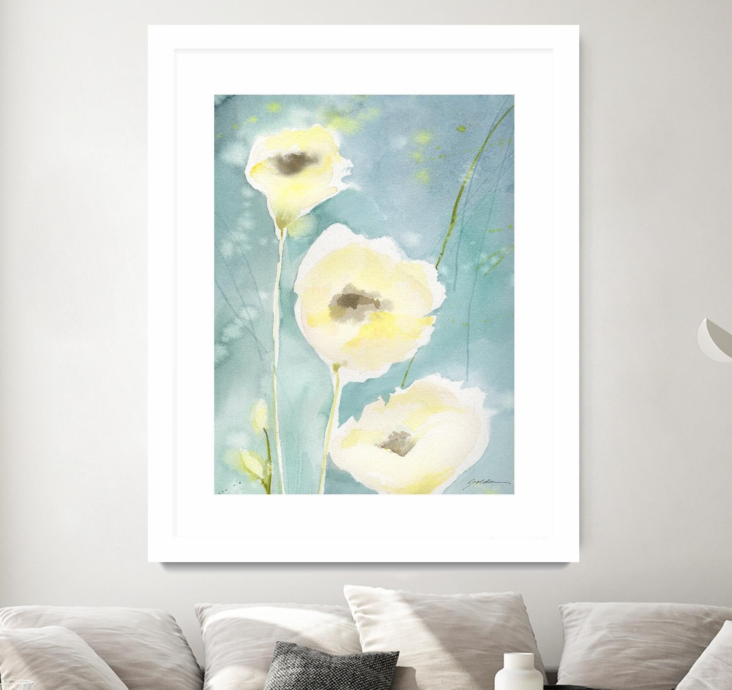 Teal Tones by Sheila Golden on GIANT ART - multicolor contemporary; floral/still life