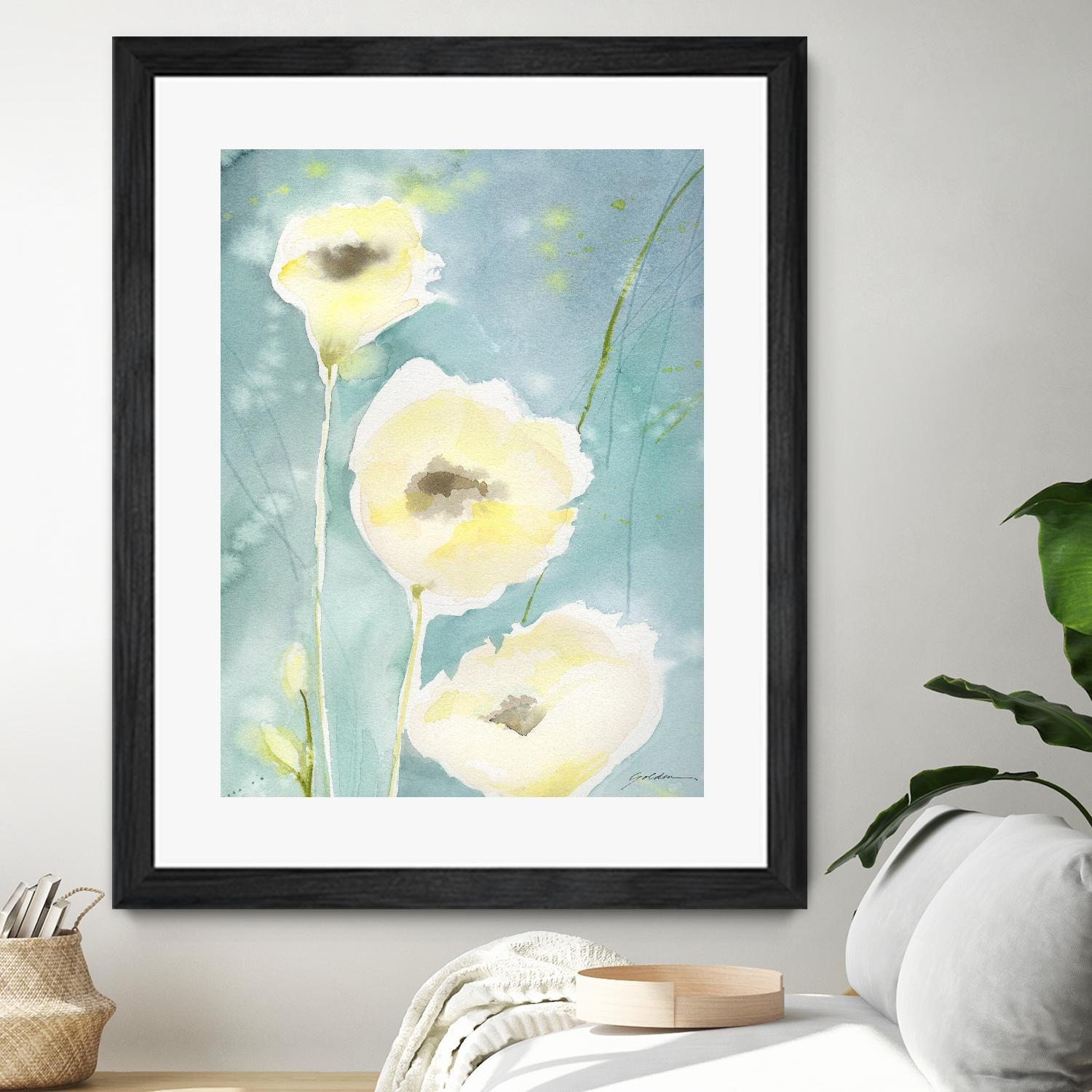 Teal Tones by Sheila Golden on GIANT ART - multicolor contemporary; floral/still life