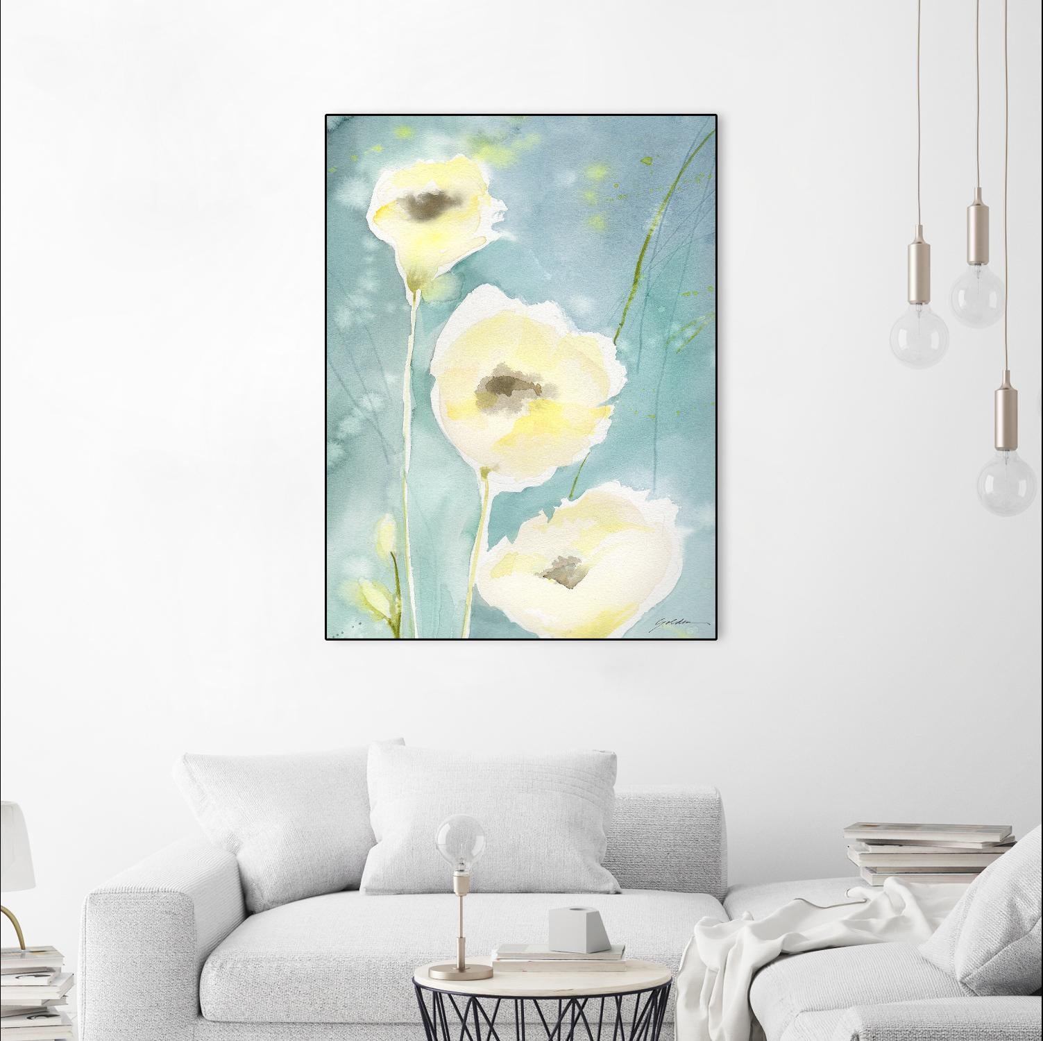 Teal Tones by Sheila Golden on GIANT ART - multicolor contemporary; floral/still life