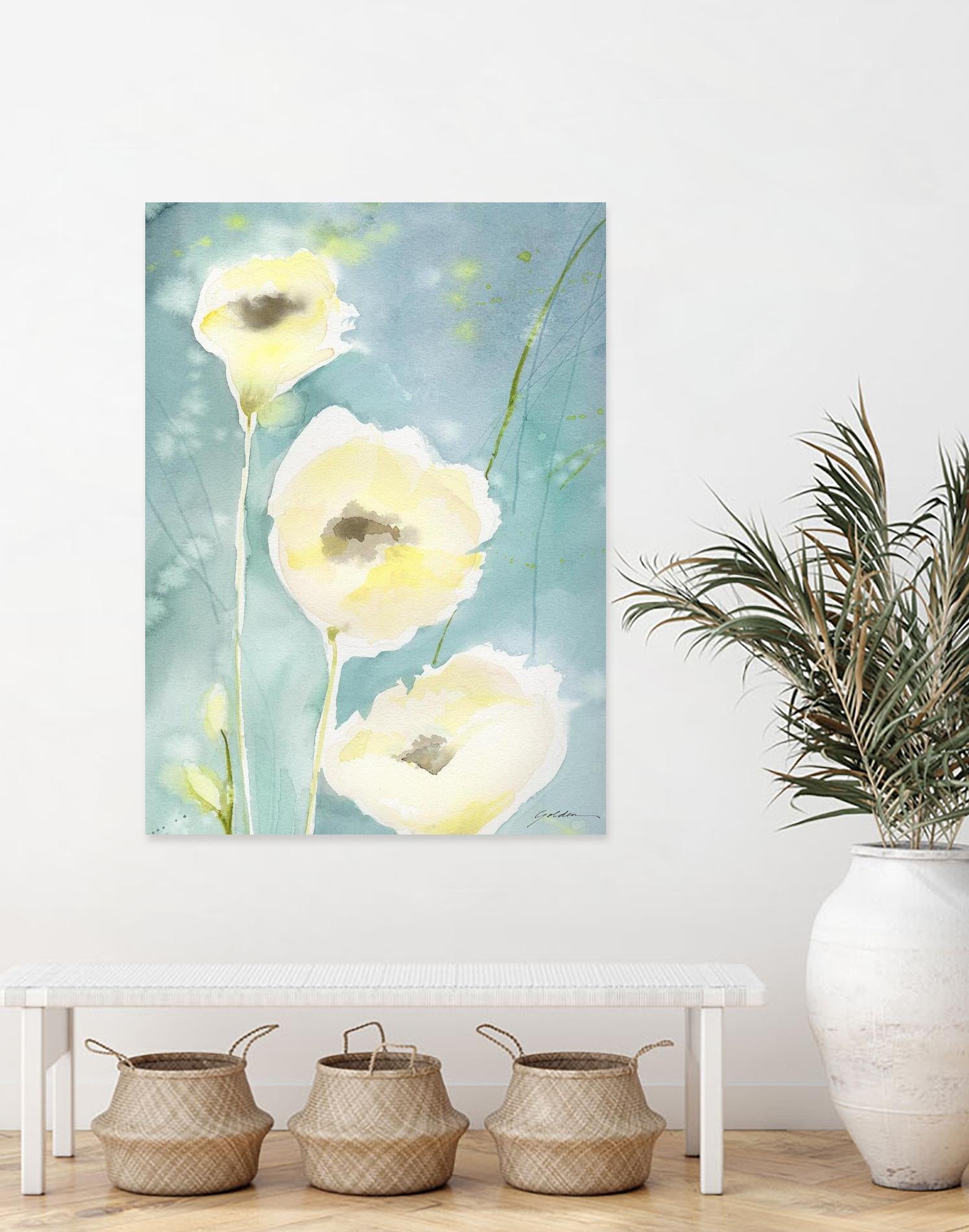 Teal Tones by Sheila Golden on GIANT ART - multicolor contemporary; floral/still life