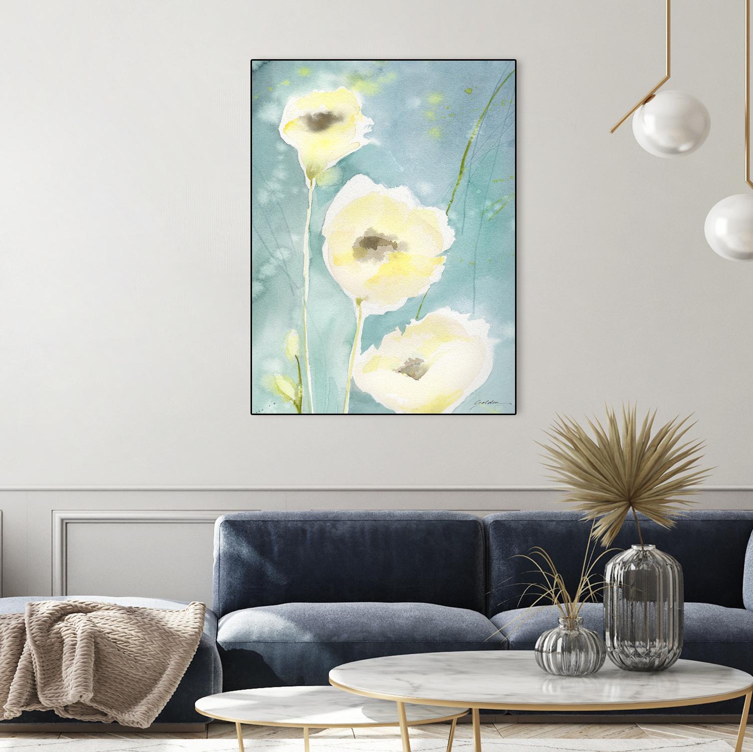 Teal Tones by Sheila Golden on GIANT ART - multicolor contemporary; floral/still life