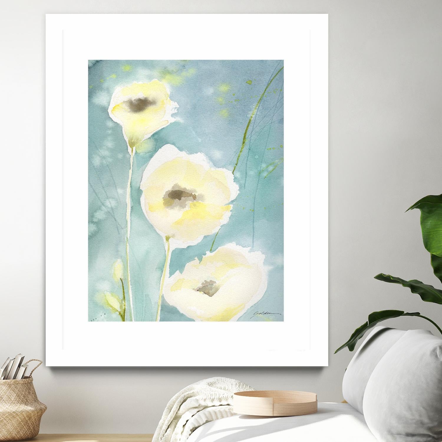 Teal Tones by Sheila Golden on GIANT ART - multicolor contemporary; floral/still life