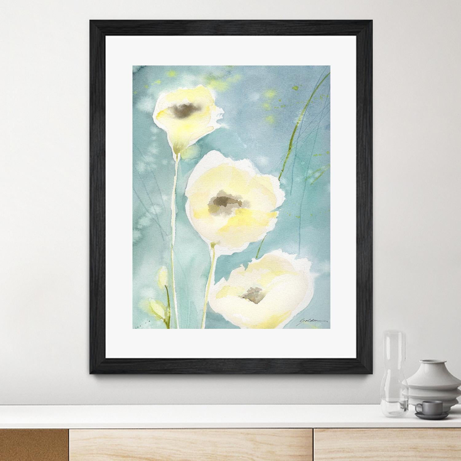 Teal Tones by Sheila Golden on GIANT ART - multicolor contemporary; floral/still life