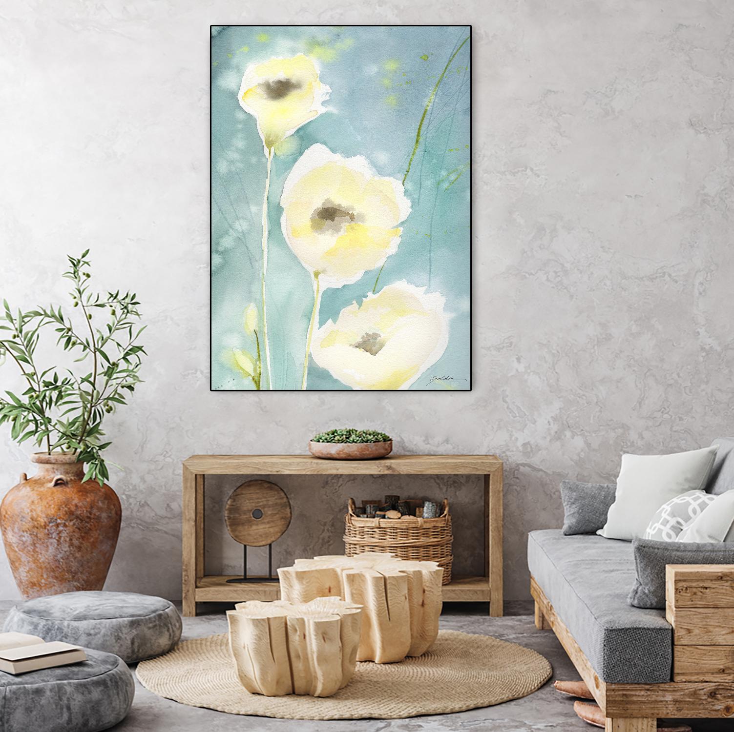 Teal Tones by Sheila Golden on GIANT ART - multicolor contemporary; floral/still life