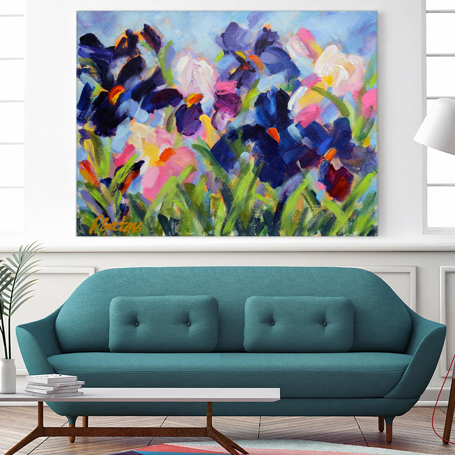 The Iris Show by Pamela Gatens on GIANT ART - multicolor floral/still life; contemporary