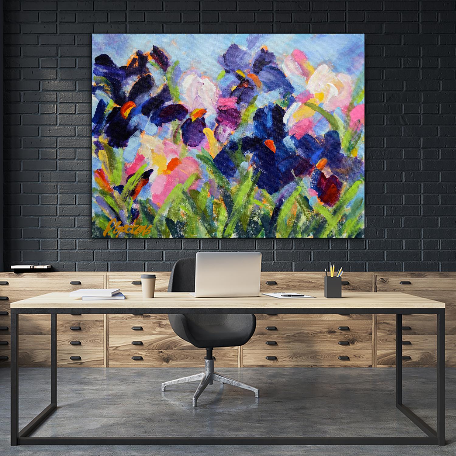 The Iris Show by Pamela Gatens on GIANT ART - multicolor floral/still life; contemporary