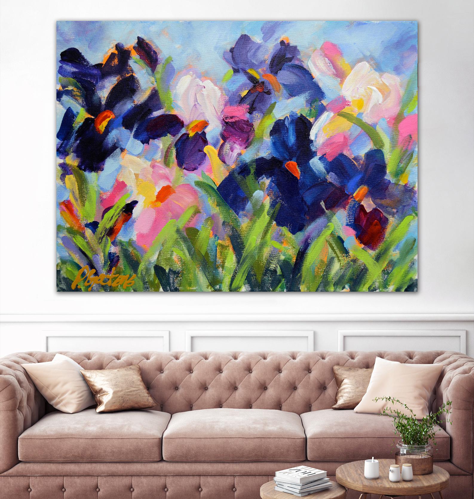 The Iris Show by Pamela Gatens on GIANT ART - multicolor floral/still life; contemporary