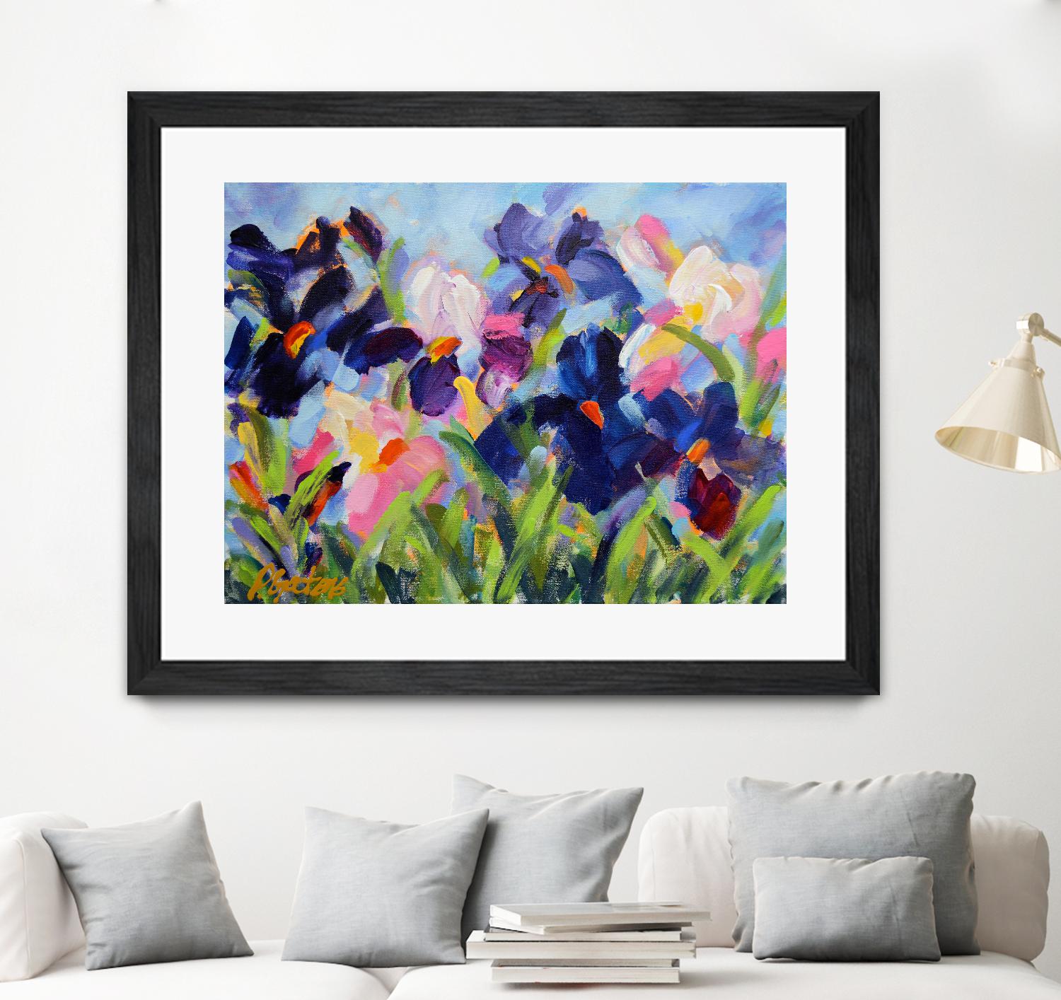 The Iris Show by Pamela Gatens on GIANT ART - multicolor floral/still life; contemporary