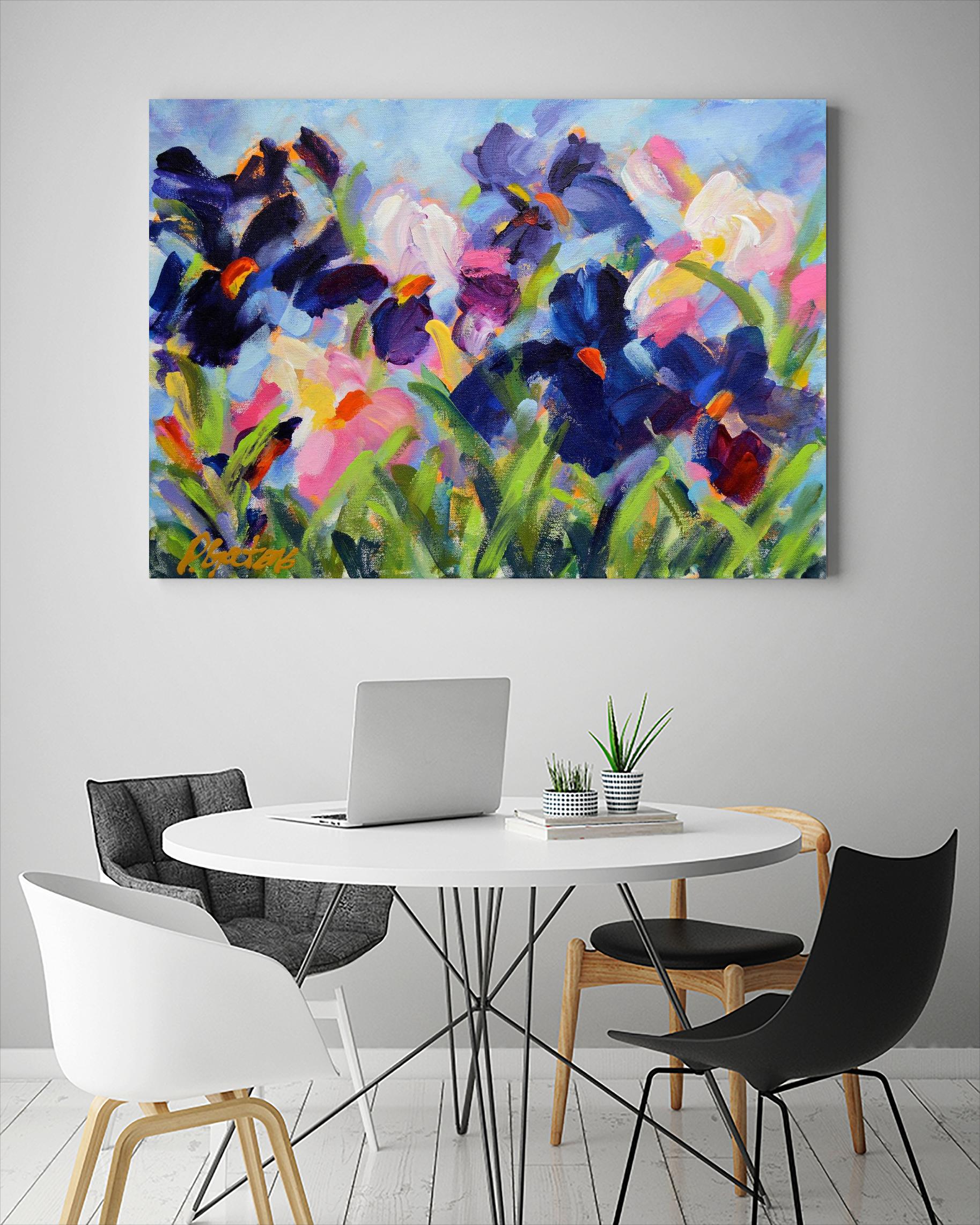 The Iris Show by Pamela Gatens on GIANT ART - multicolor floral/still life; contemporary