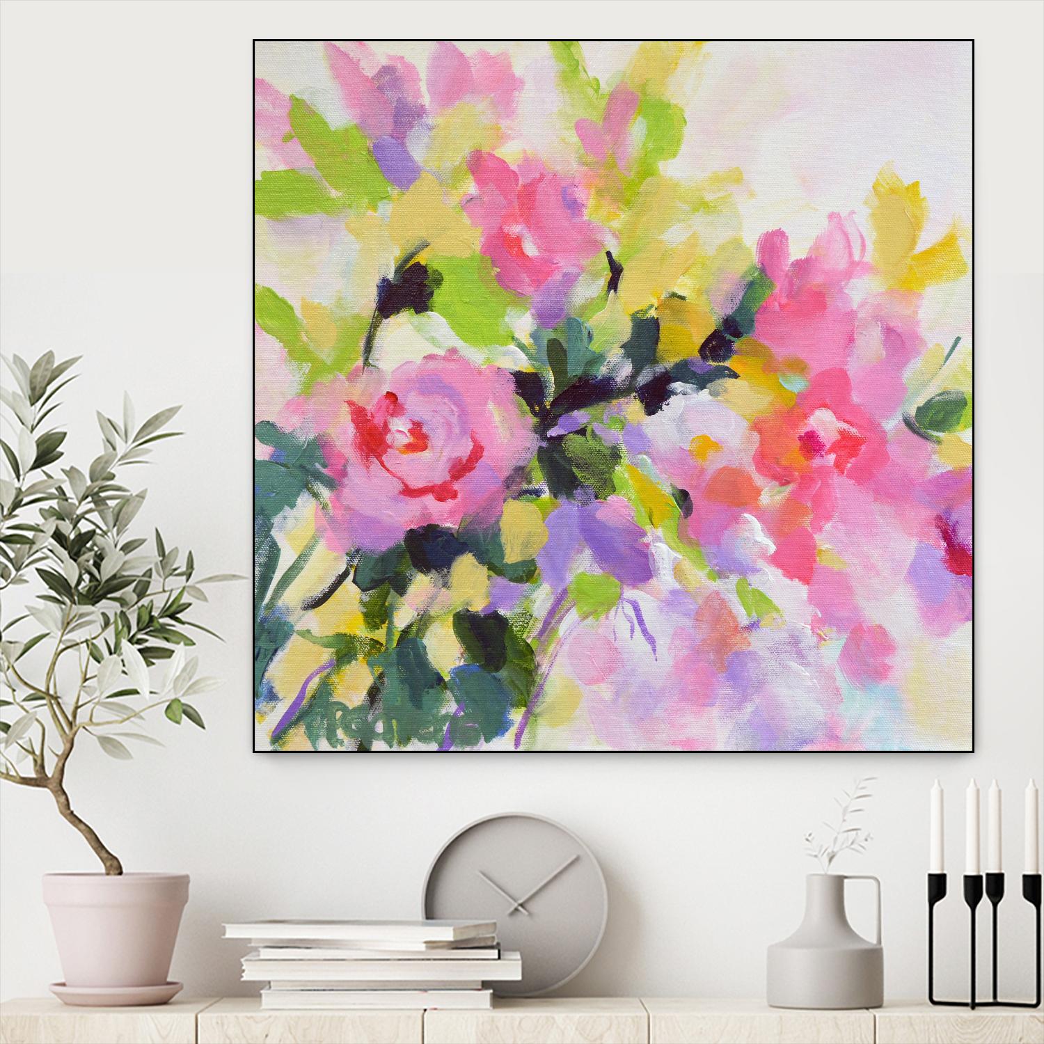 Wild Rose Garden by Pamela Gatens on GIANT ART - multicolor floral/still life; contemporary