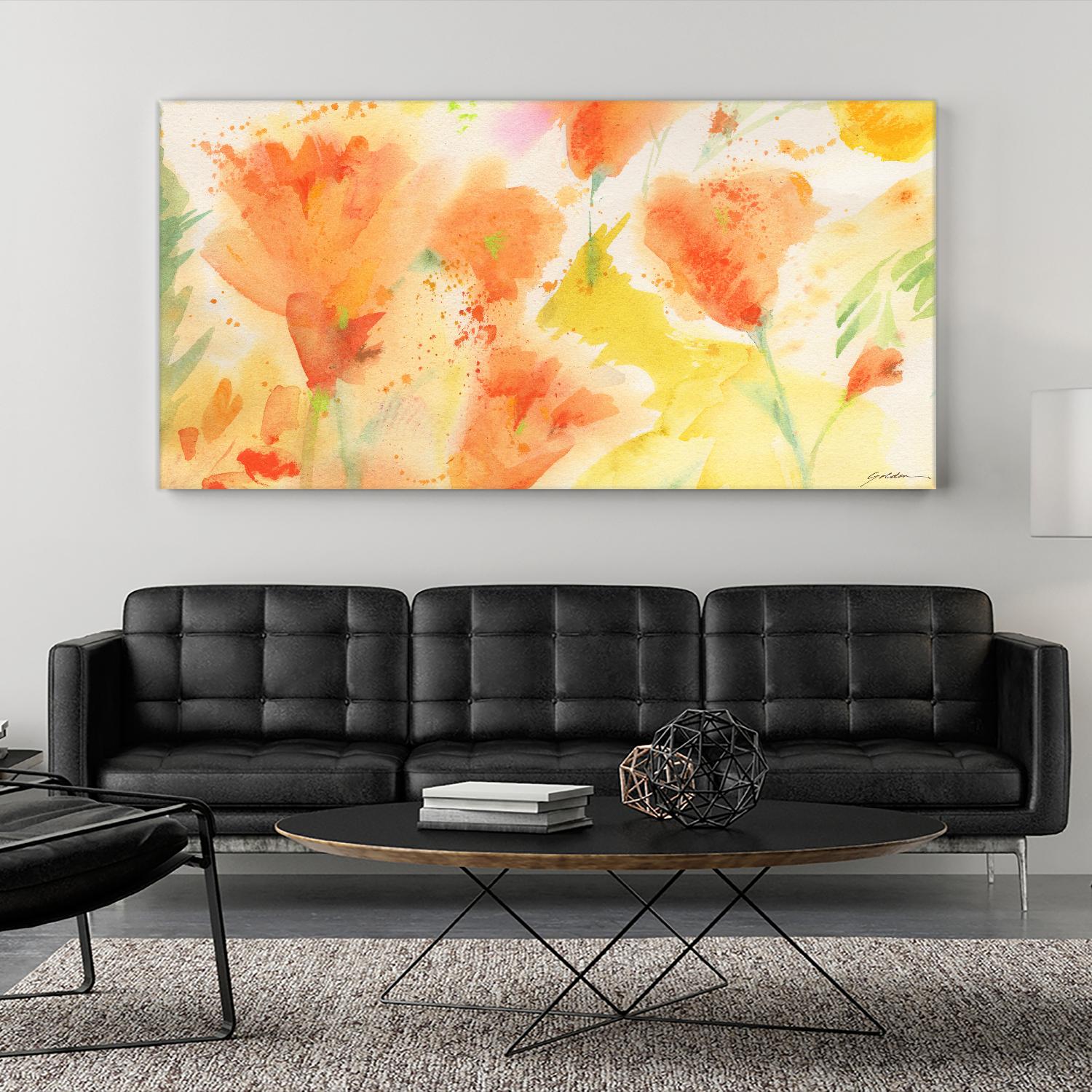 Windblown Poppies #1 by Sheila Golden on GIANT ART - multicolor floral/still life; contemporary