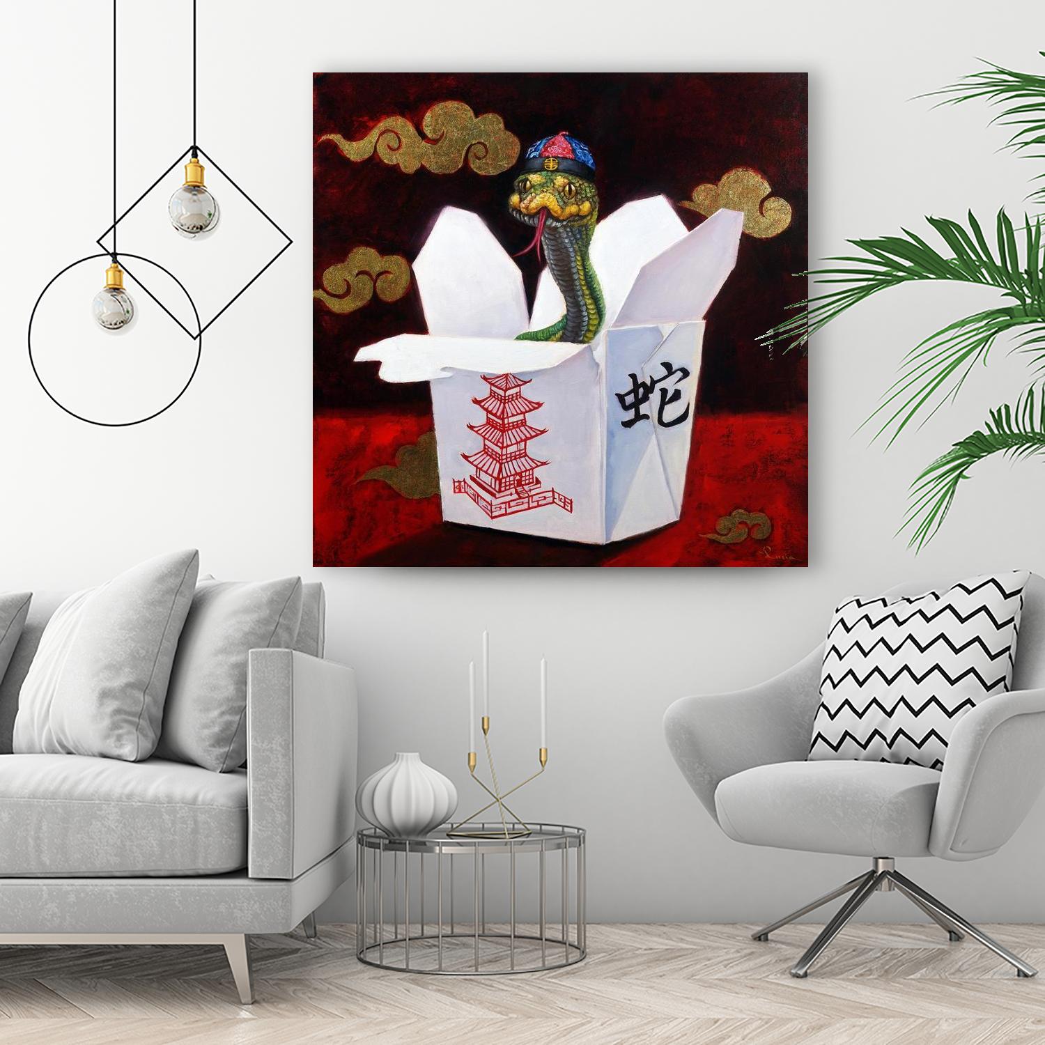 Takeout with a Twist by Lucia Heffernan on GIANT ART - multicolor urban/pop surrealism; novelty; animals