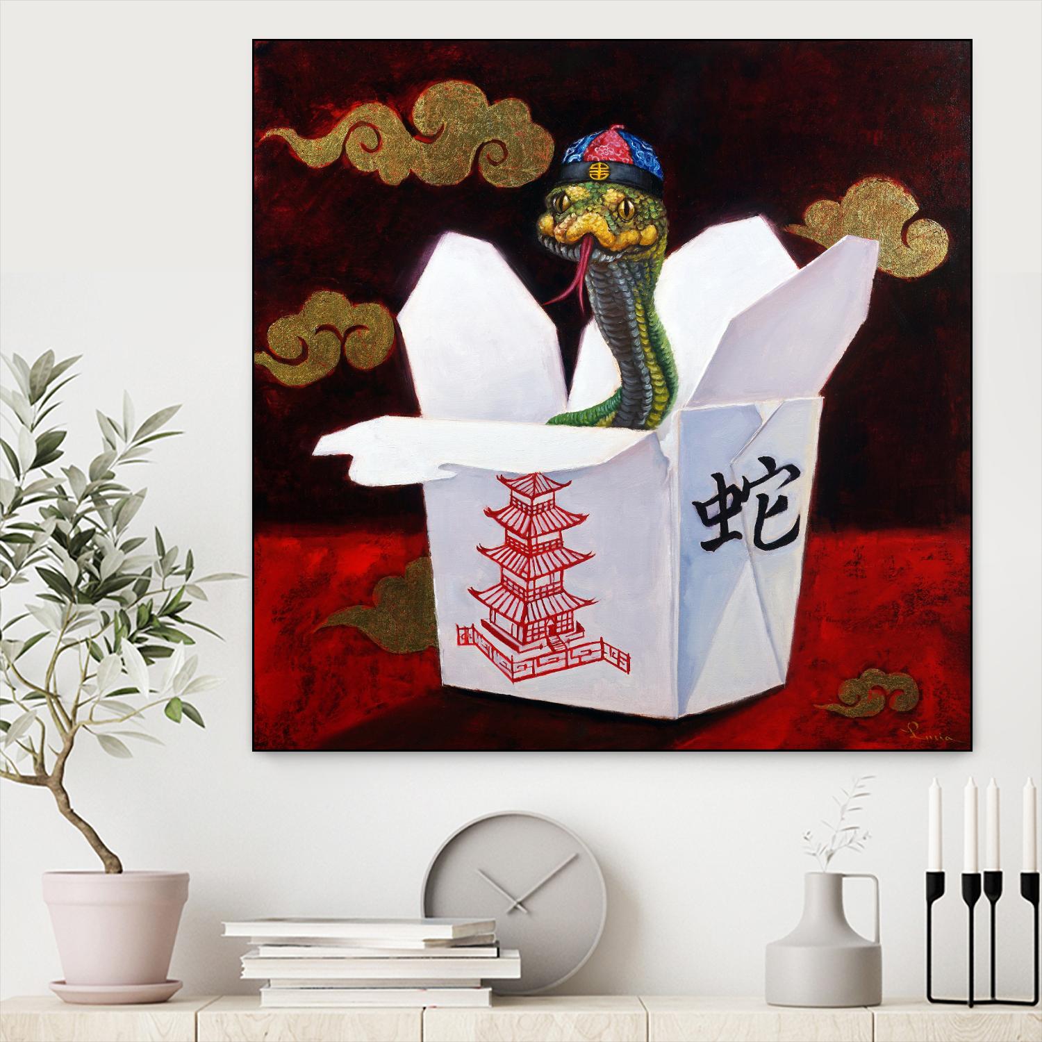 Takeout with a Twist by Lucia Heffernan on GIANT ART - multicolor urban/pop surrealism; novelty; animals