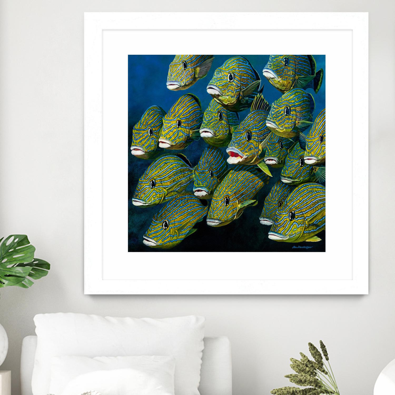 Shoal of Grunts by Jan Henderson on GIANT ART - multicolor animals