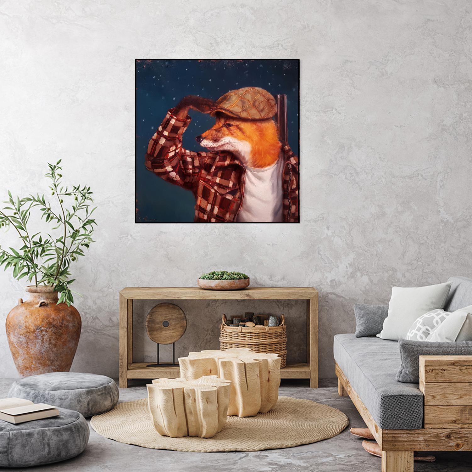 Fox Hunt by Lucia Heffernan on GIANT ART - multicolor urban/pop surrealism; animals